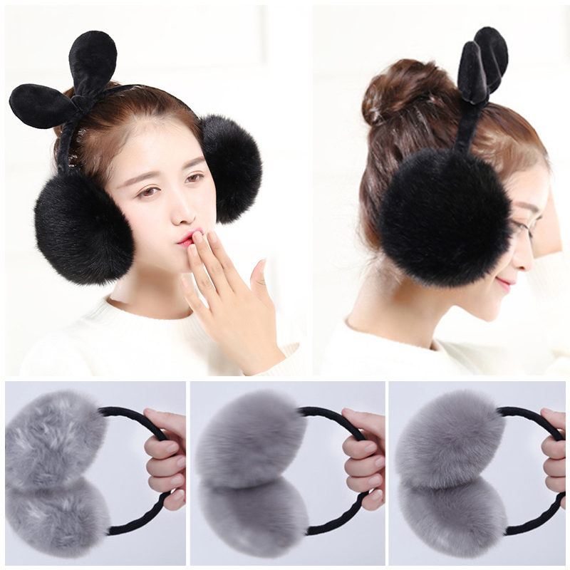 ที่ปิดหูกันหนาว ที่ครอบหูกันหนาว ขนเฟอร์ Earmuffs Fur