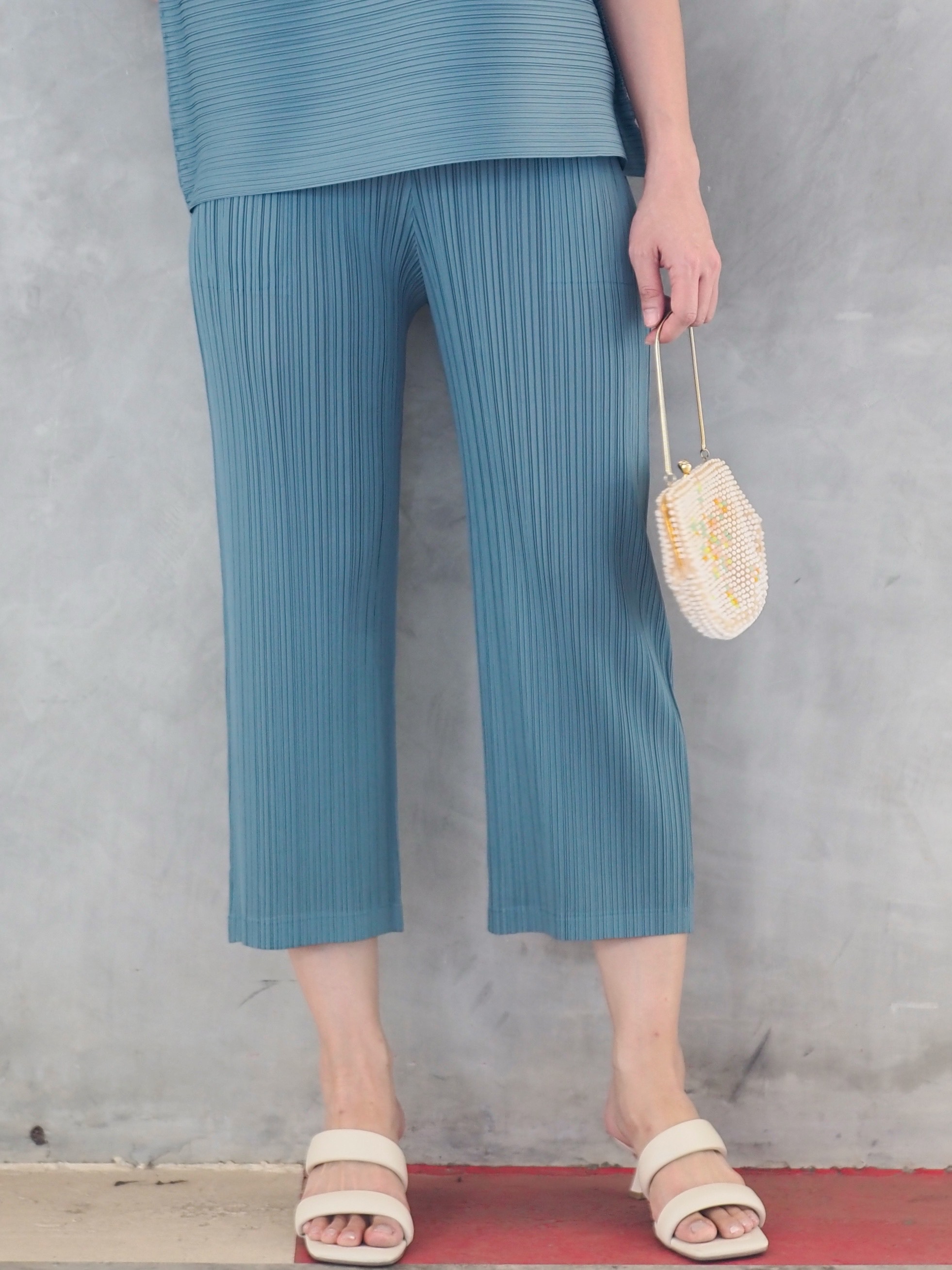 ยาว34นิ้ว! 2MUAY รุ่น GJO7573-9 กางเกงอัดพลีทคุณภาพ STRAIGHT LEG PLEATED PANT 7 สี FREE SIZE