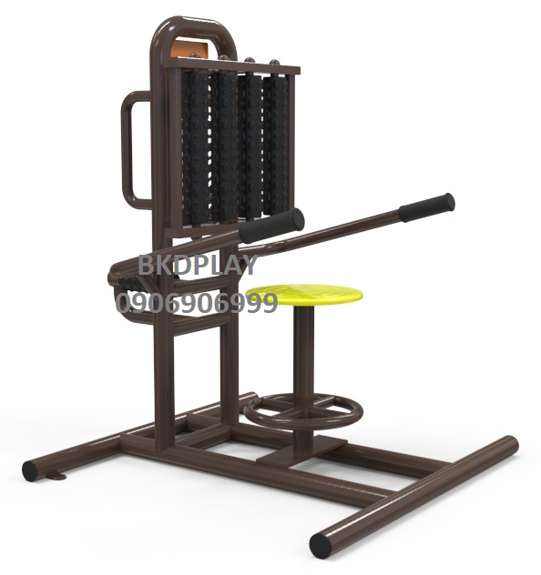 เครื่องออกกำลังกายกลางแจ้งผู้ใหญ่,บริหารเอว-แผ่นหลัง-ขา (แบบนั่งบิดเอวนวดหลังและขา) ,ลานกีฬาอเนกประสงค์ ,สวนสาธารณะ ,เทศบาล ,หมู่บ้าน ,ผลิตในไทย ,สั่งทำตามสีที่ต้องการได้ ขนาด 60x100x100 ซม.