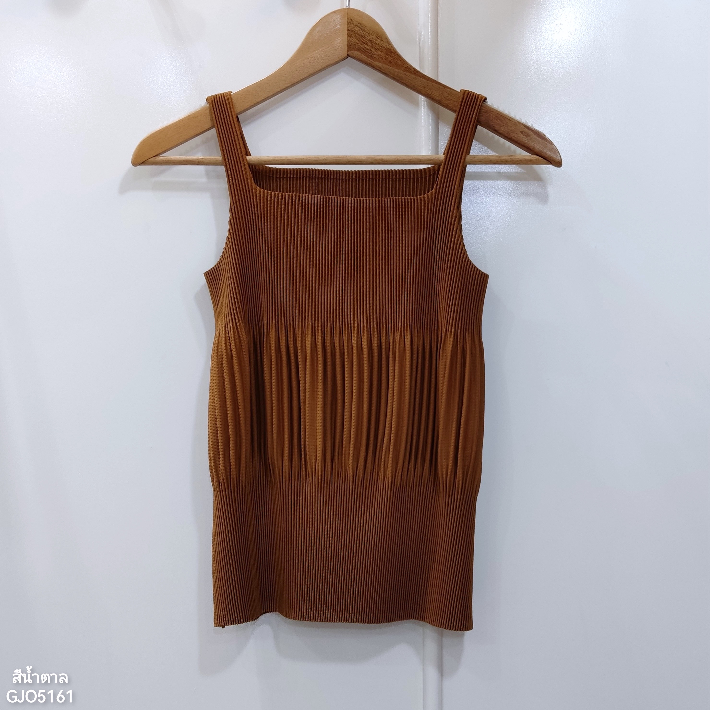 ปรับราคาลง20%!! 2MUAY GJO5161 เสื้อพลีทคุณภาพ THICK SQUARE NECK PLEATED TANK TOP 14 สี FREE SIZE