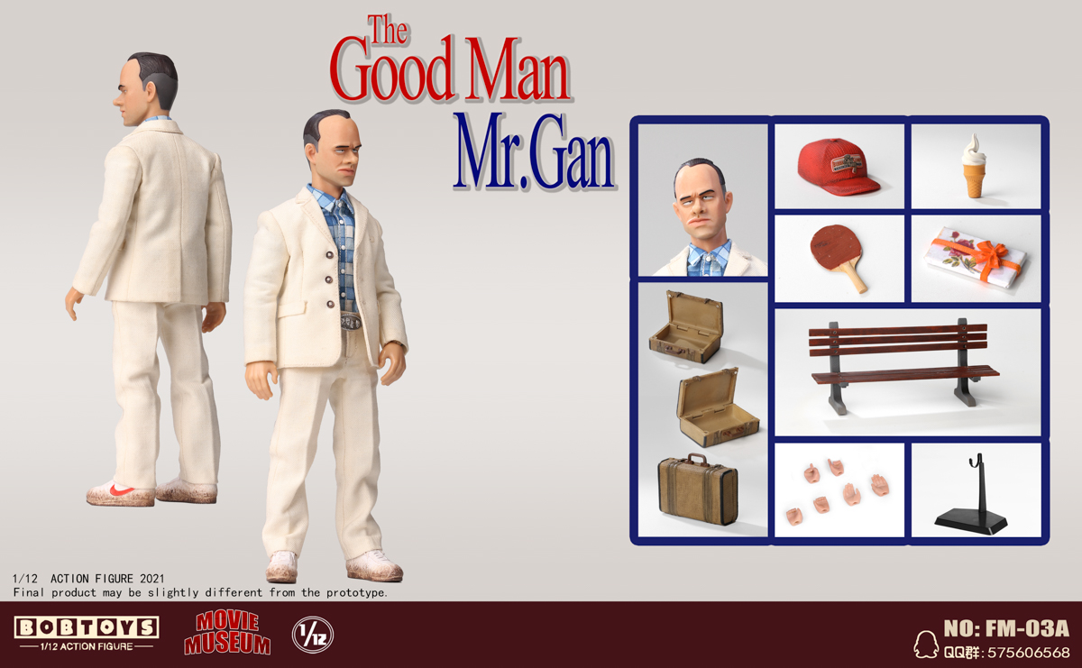BOBTOYS The Good Man Mr.Gan 1/12 アクションフィ BOBTOYS Forrest Gump 1/12 The Good Man Mr.Gan FM-03A Action