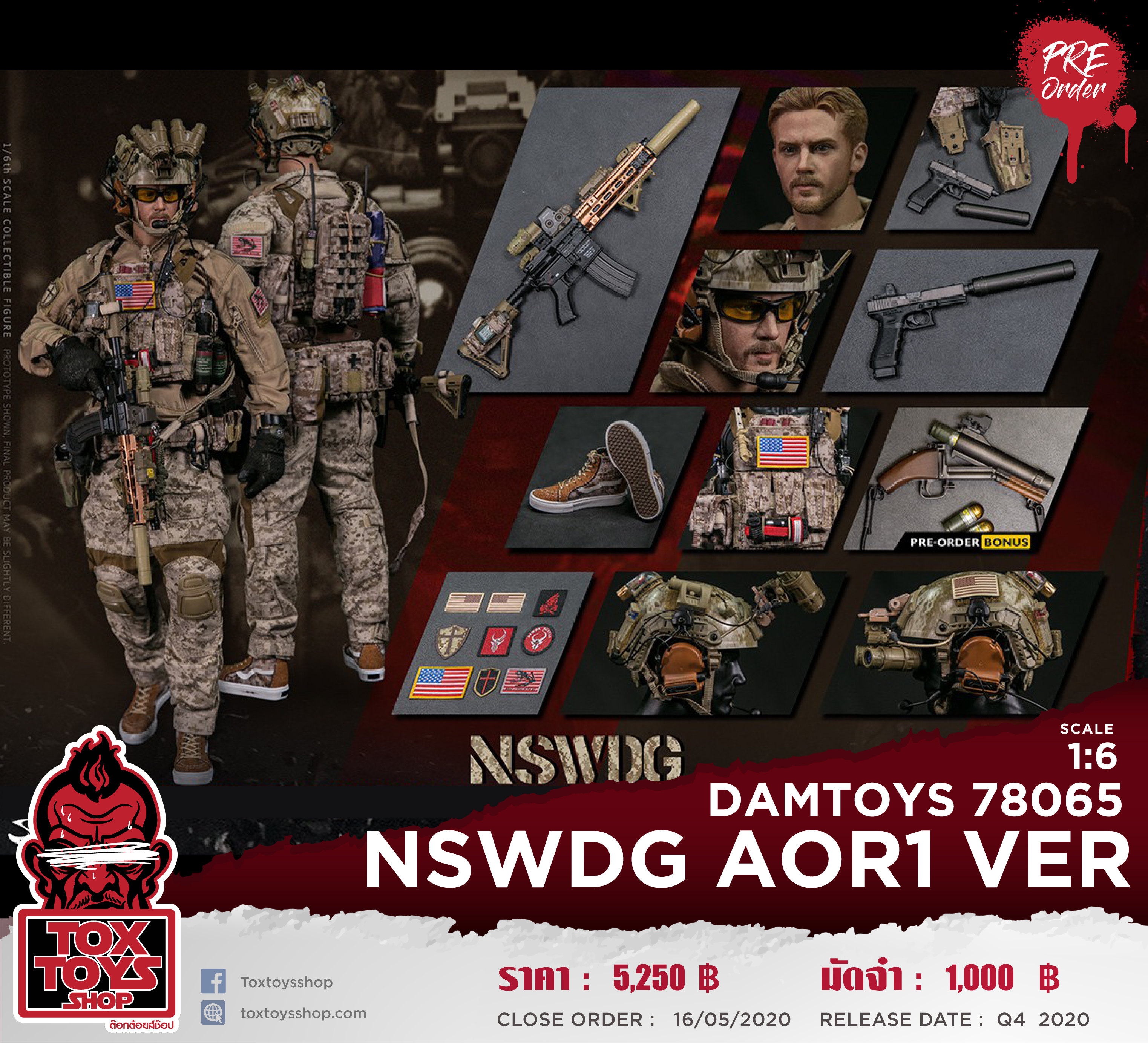 [สั่งจอง] DAMTOYS 78065 1/6 NSWDG NAVAL SPECIAL WARFARE DEVELOPMENT GROUP AOR1 VER