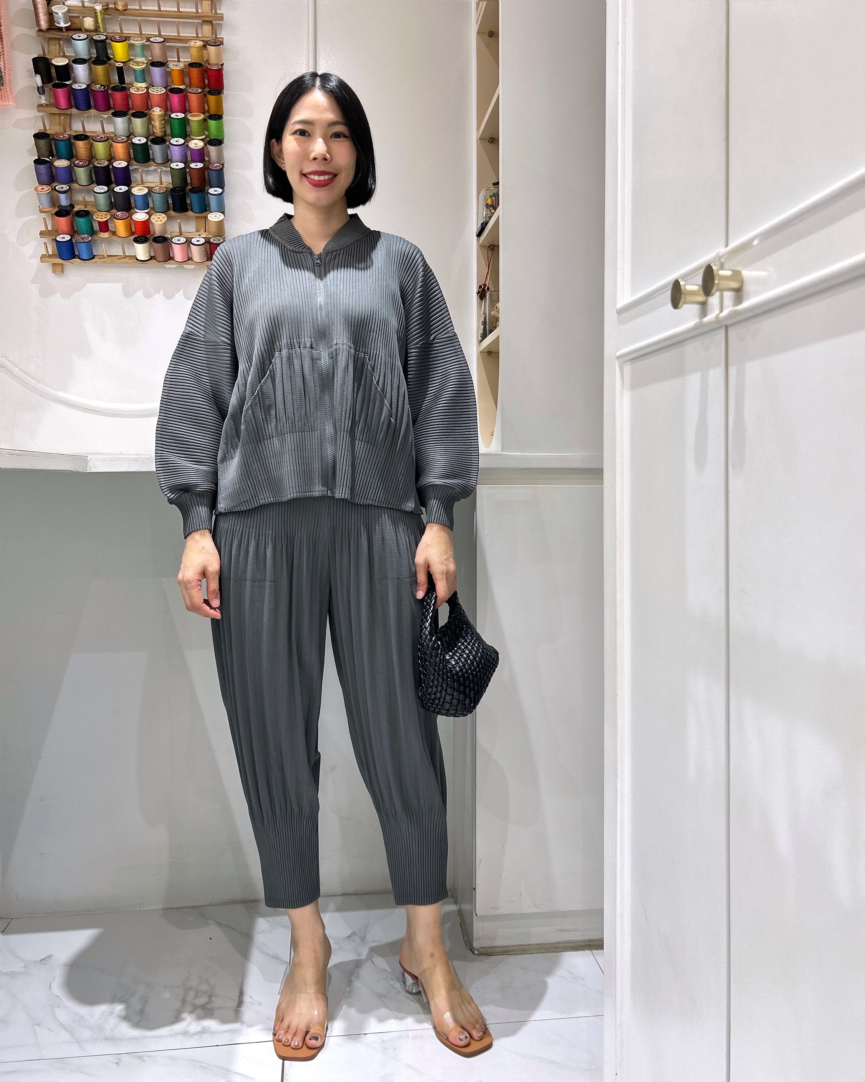 2MUAY รุ่น GA67811 / GA8746 THICK CARDIGAN ZIP FRONT PLEATED SET 4สี FREE SIZE