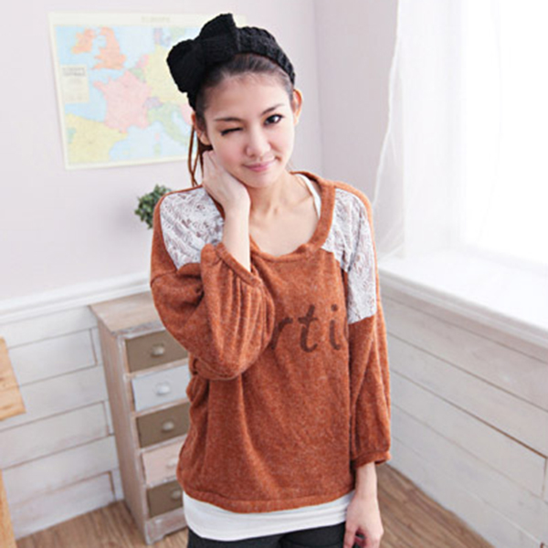 [SALE] เสื้อไหมพรมวูลเนื้อนิ่ม แขนสามส่วน-11896