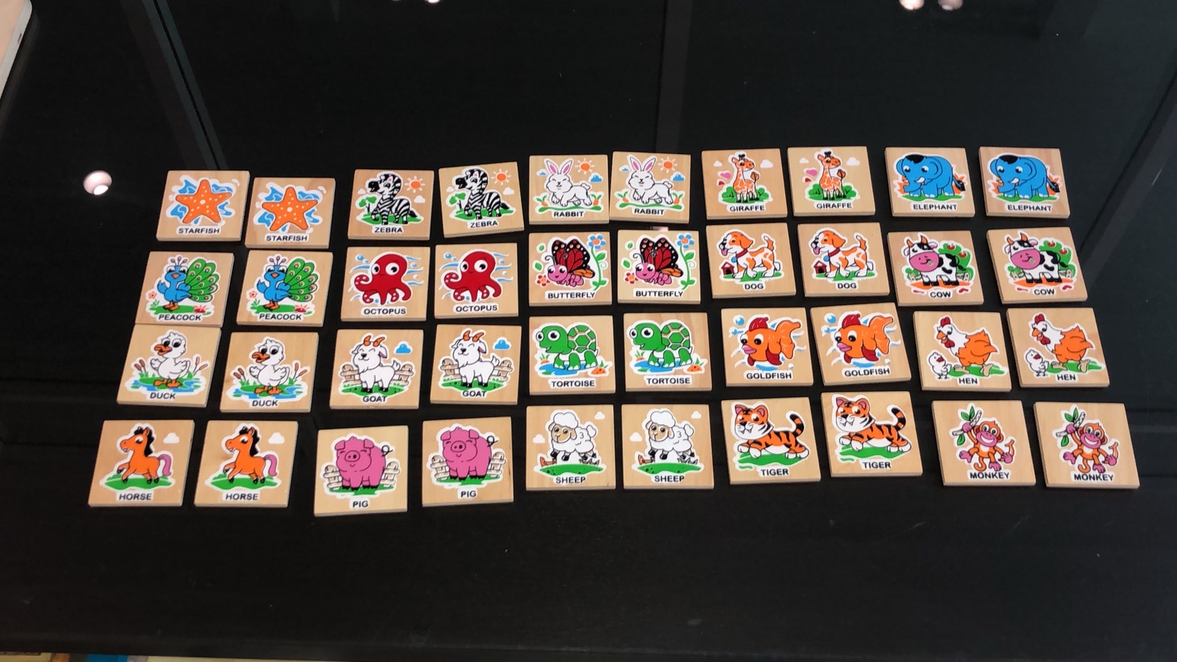 จับคู่ภาพสัตว์ 40ชิ้น ภาษาอังกฤษ, ของเล่นไม้, ของเล่นเสริมพัฒนาการ