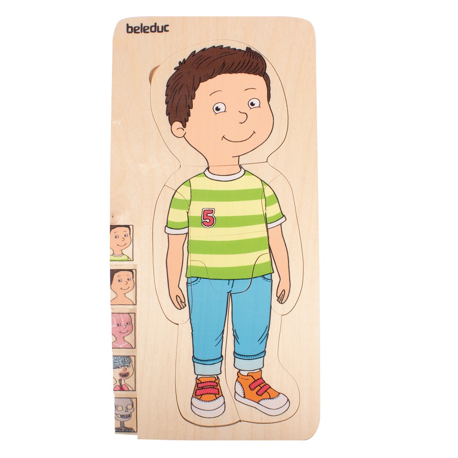 ชุดเกมปริศนา-ร่างกายเด็กชาย , ของเล่นไม้, ของเล่นเสริมพัฒนาการ, ของเล่นเด็ก, สื่อการสอนเด็ก