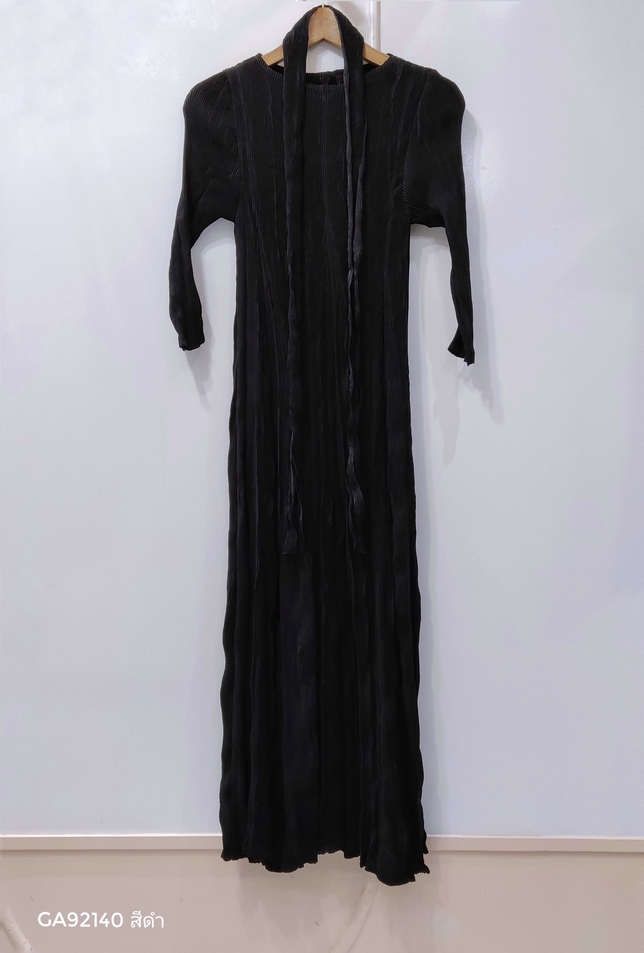 2MUAY รุ่น GA92140 เดรสอัดพลีท LONG SLEEVE CRINKLE PLEATED DRESS 6 สี FREE SIZE