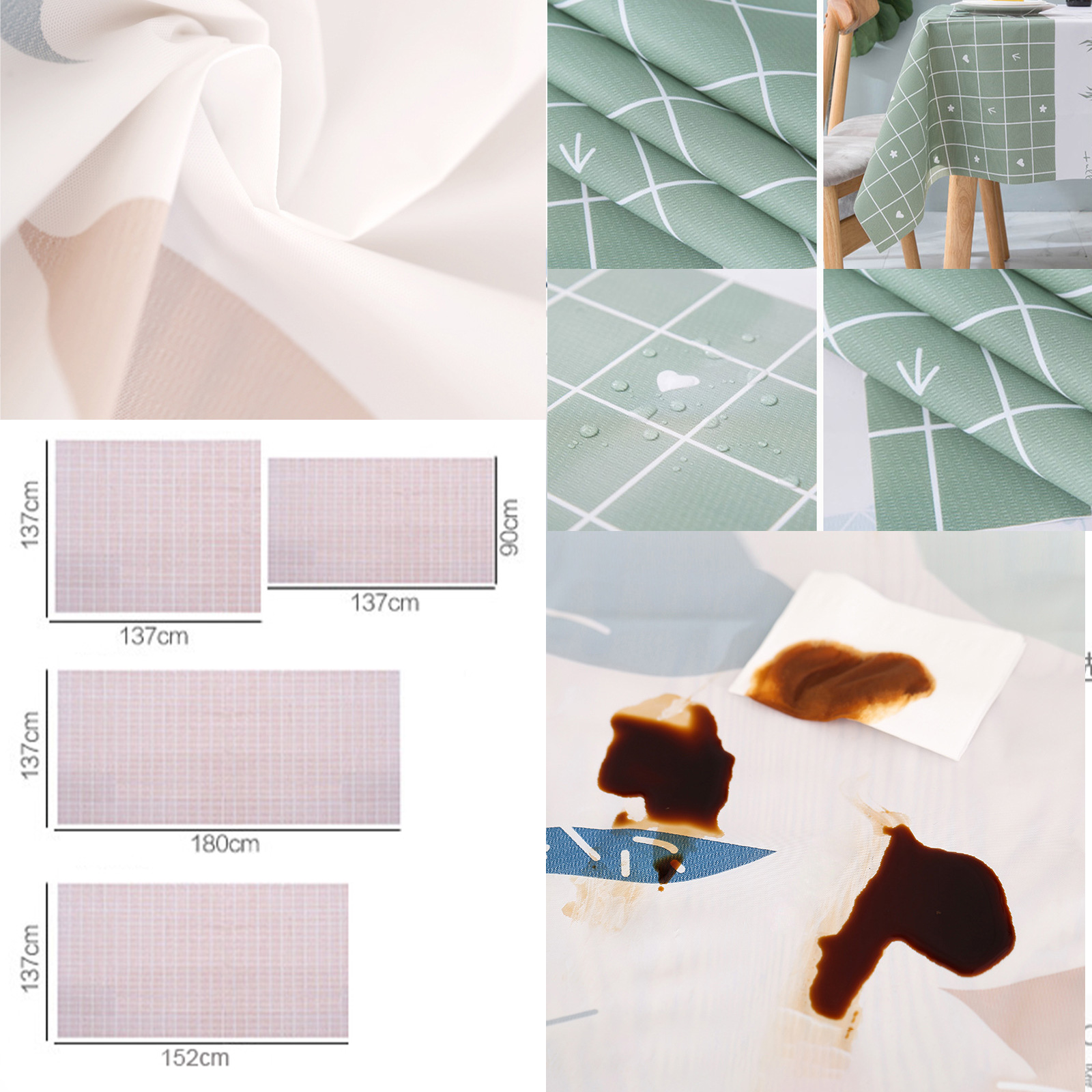 ผ้าปูโต๊ะ Set-3 PVC มี2ขนาด หลากหลายลาย พิมพ์ลายสวยงาน กันคราบสรกปก เช็ดทำความสะอาดง่าย ป้องกันริ้วร้อย กันน้ำ