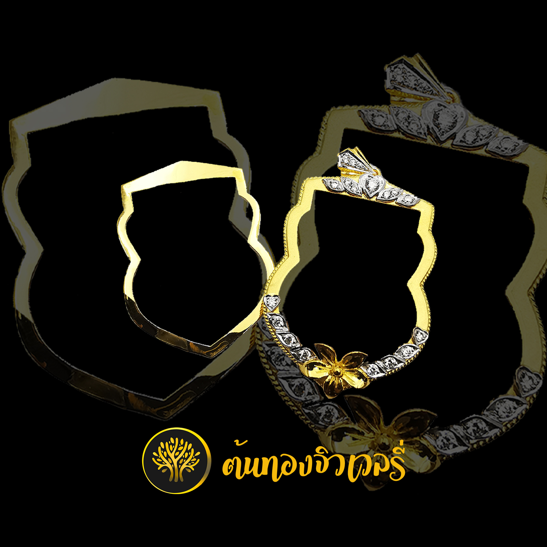 กรอบพระไม่แกะลาย ฝังเพชรสวยๆ