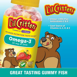 Lil Critters Omega-3 DHA Gummy Fish ขนาด180 เม็ด โอเมก้า3 DHA บำรุงสมอง ชนิดเคี้ยว สำหรับเด็ก