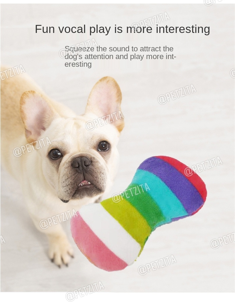 🇹🇭 พร้อมส่ง 🇹🇭🌈🌈 กระดูกสีรุ้ง 🌈🌈 Colorful-Bone 🌈🍖🍗 ตุ๊กตาของเล่นสัตว์เลี้ยง 🐶 (บีบมีเสียงปี๊บๆ ด้วยนร้า )