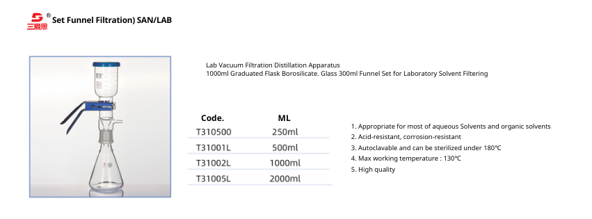 ชุดกรองเเก้ว เเบบสูญญากาศ ครบชุด (Funnel Filtration) SNA/LAB