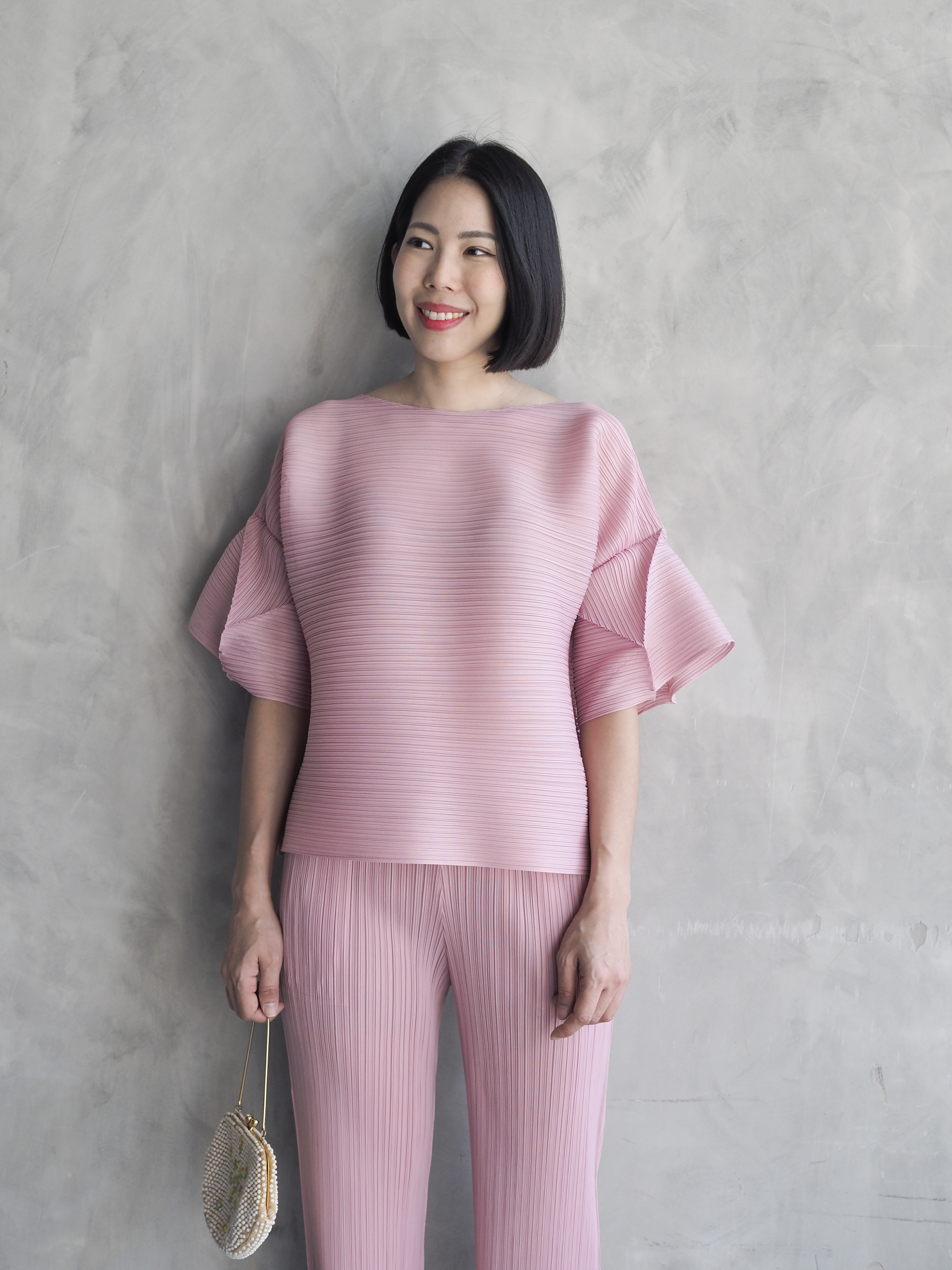 2MUAY รุ่น GJO9319-9 เสื้อพลีทคุณภาพ FLARE SLEEVE PLEATED TOP 7 สี FREE SIZE