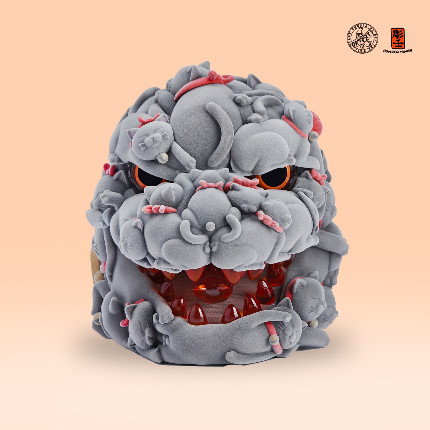 [สั่งจอง] OFFART x Horiren Red Flame Hundred Cats Resin Bust Original Flocked Ver.