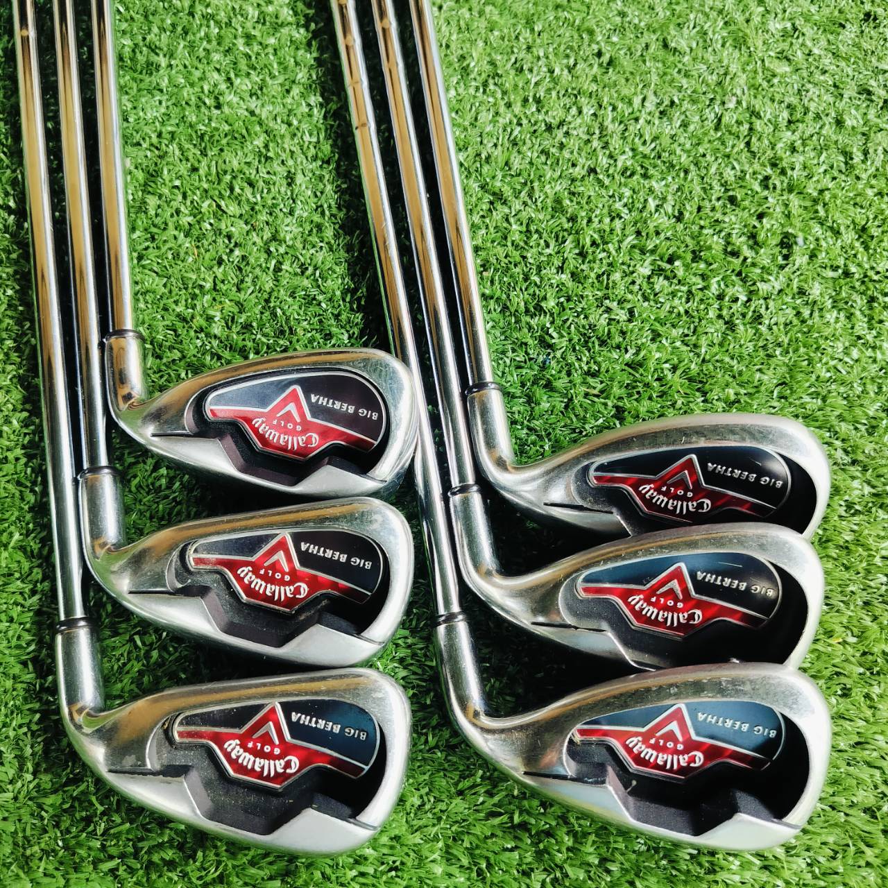 *** ขาดเหล็ก 6 *** ชุดเหล็ก Callaway BIGBERTHAR ก้าน NS PRO 850 FLEX R สภาพสวยมาก ก้านเดิม สติ๊กเกอะเดิม มีเหล็ก 5 7 8 9 PW SW ค่ะ ชุดเหล็กตีโดนง่ายๆ ได้ระยะ ไม้กอล์ฟพรีเมี่ยมมือสอง ของแท้ By NakaraLuxurious