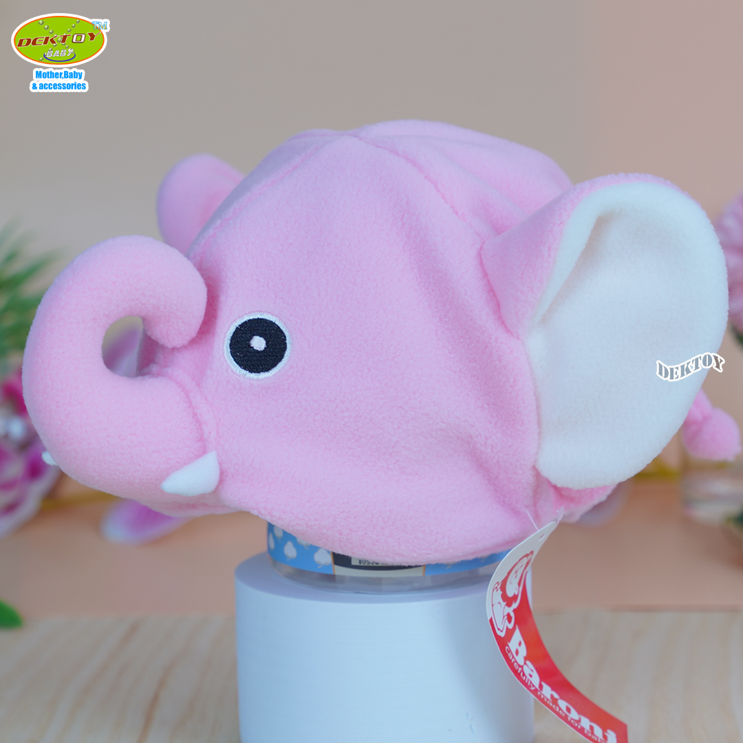 หมวกเด็กหน้าสัตว์ หมวกแฟนซีสำหรับเด็ก หมวกเด็กรูปสัตว์ 1-5 ขวบ ช้างชมพู