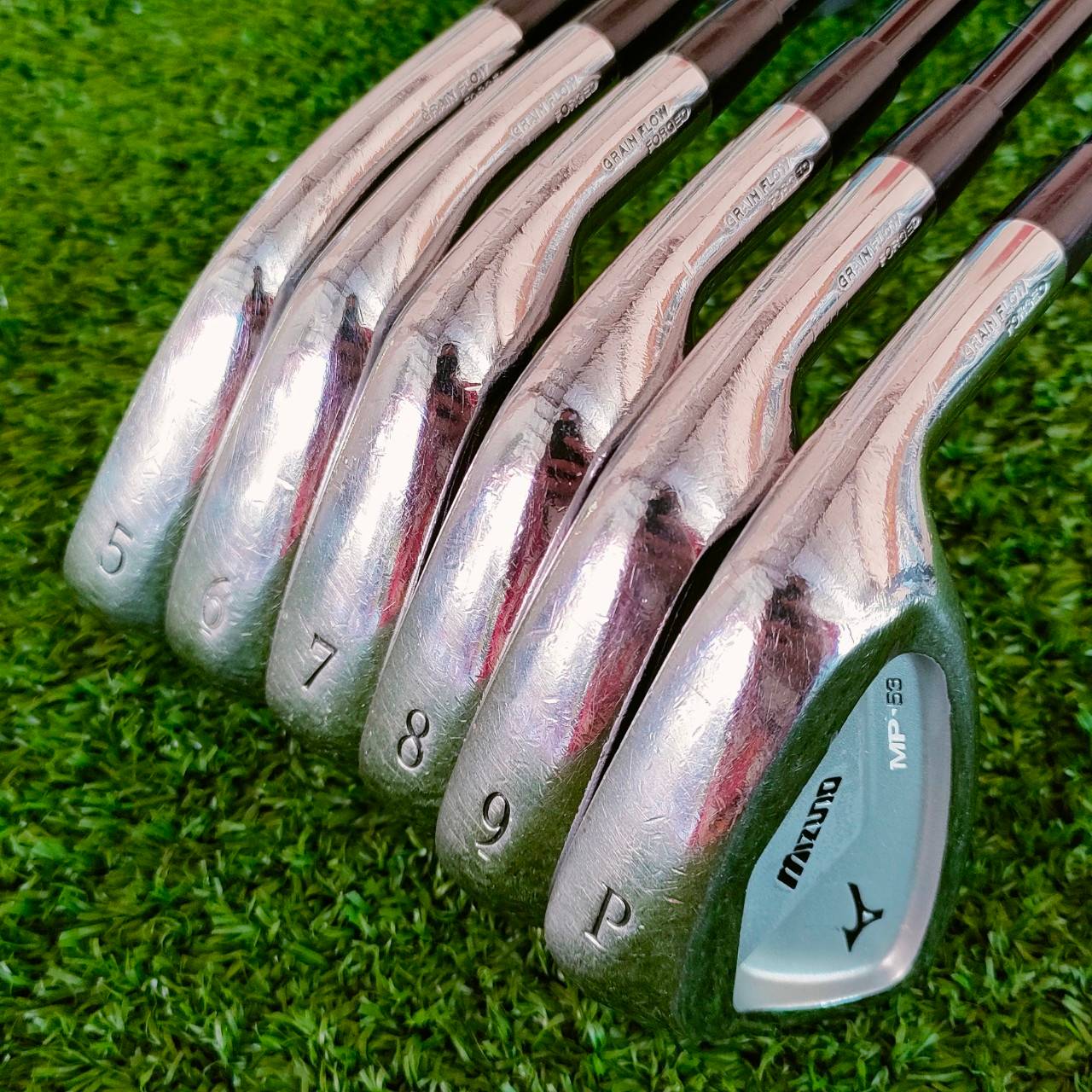ชุดเหล็ก MIZUNO MP-53 มีเหล็ก 5-9 เเละ PW ก้าน TOUR SPIRIT 80i FLEX S, GRAN FLOW FORGED เอกสิทธิ์หนึ่งเดียวของ MIZUNO และรุ่นนี้มี CAVITY ทั้งนุ่ม ทั้งง่าย FORGED CAVITY, ไม้กอล์ฟมือสอง ของแท้ BY NakaraLuxurious