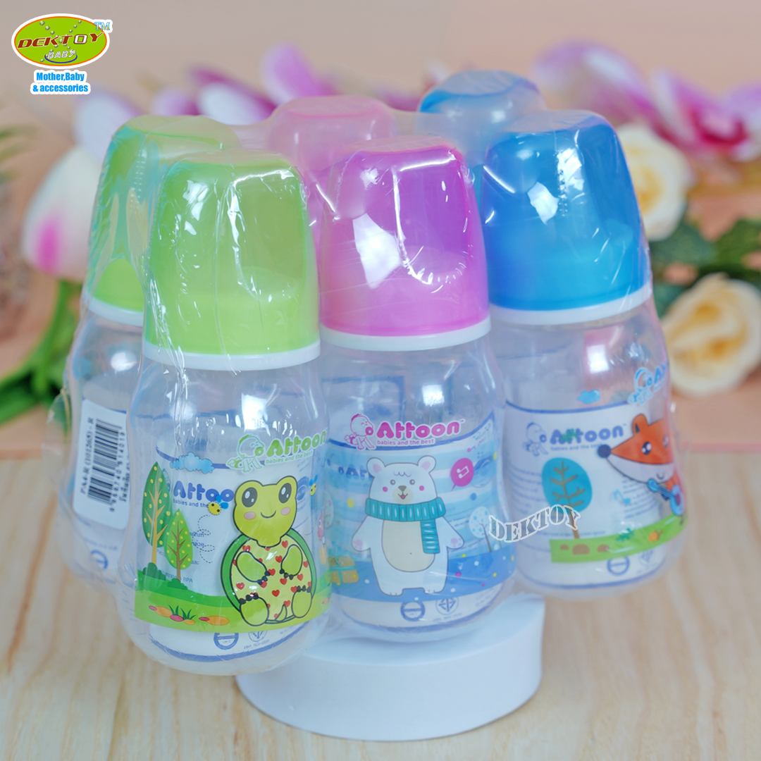 Attoon แอทตูนขวดนมราคาถูก สำหรับเด็กแรกเกิด4ออนซ์แพ็ค6ขวด