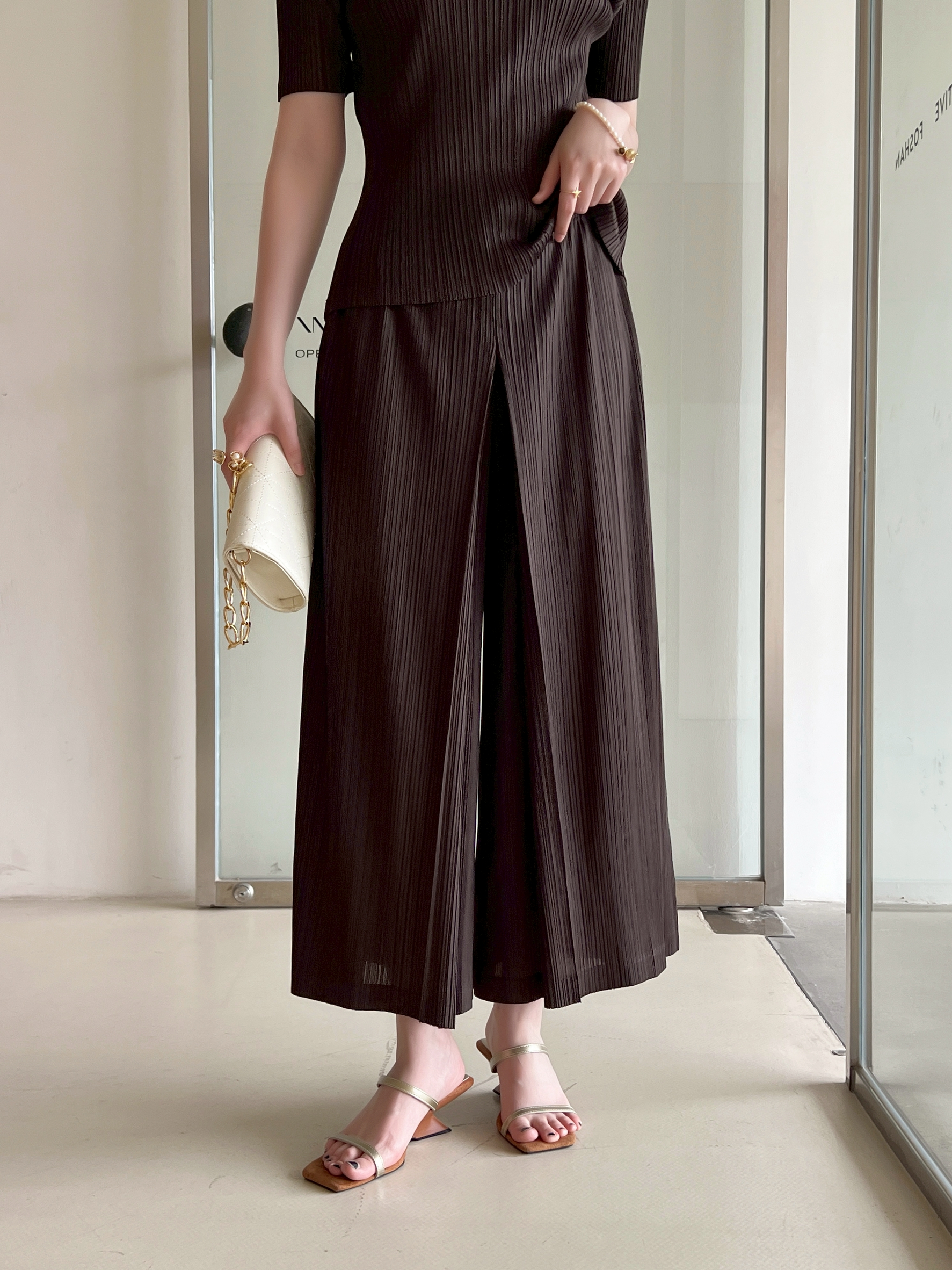 ปรับราคาลง20%!! ยาว 35นิ้ว!! 2MUAY รุ่น GJO11080 กางเกงอัดพลีท CULOTTE WIDE LEG PLEATED PANTS 8 สี FREE SIZE