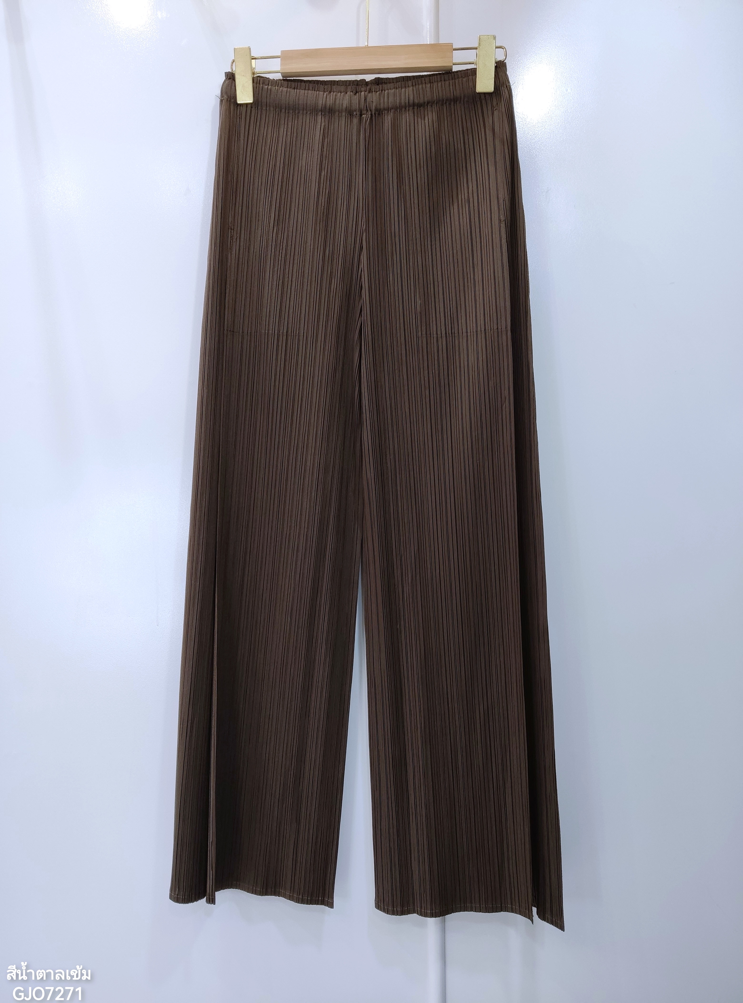 เพิ่มสีใหม่ ยาว37นิ้ว! 2MUAY รุ่น GJO7271 กางเกงอัดพลีทงานคุณภาพ BAT STRAIGHT LAYER PLEATED PANTS 18สี FREE SIZE
