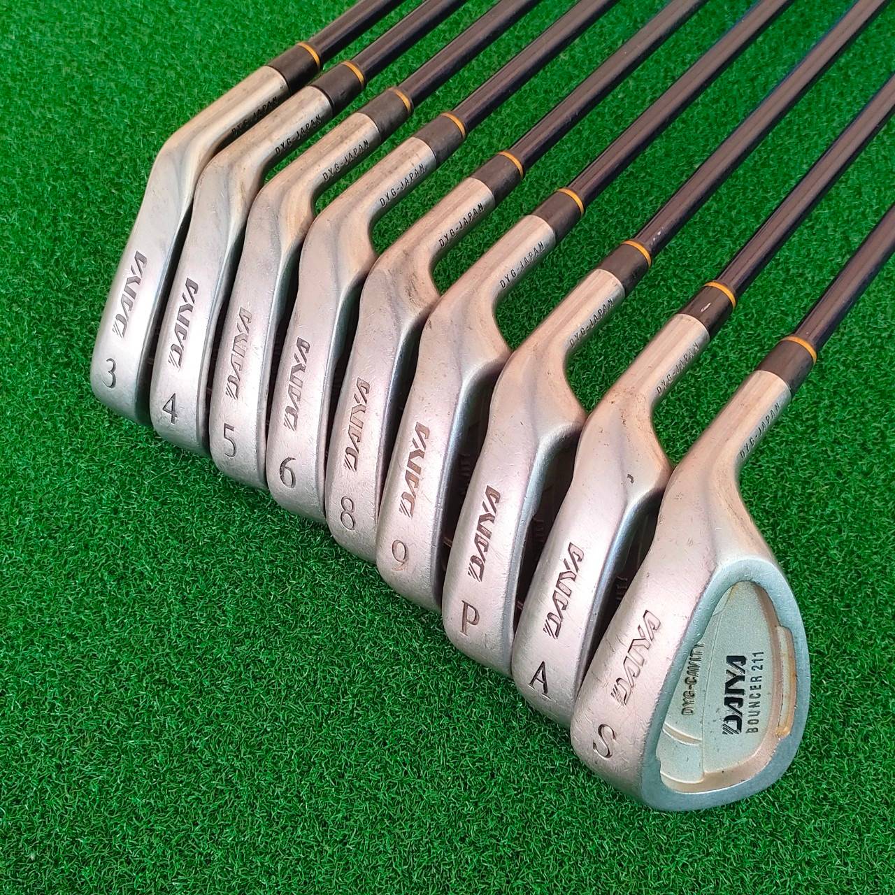ชุดเหล็ก DAIYA BOUNCER 211 มีเหล็ก 3-9 PW AW SW ก้าน BOUNCER FLEX R ผลิตจากประเทศญี่ปุ่น ก้านกริพเดิมสวย CAVITY ลึก ตีง่าย ตีไกล ก้านกราไฟต์ เบาสบาย