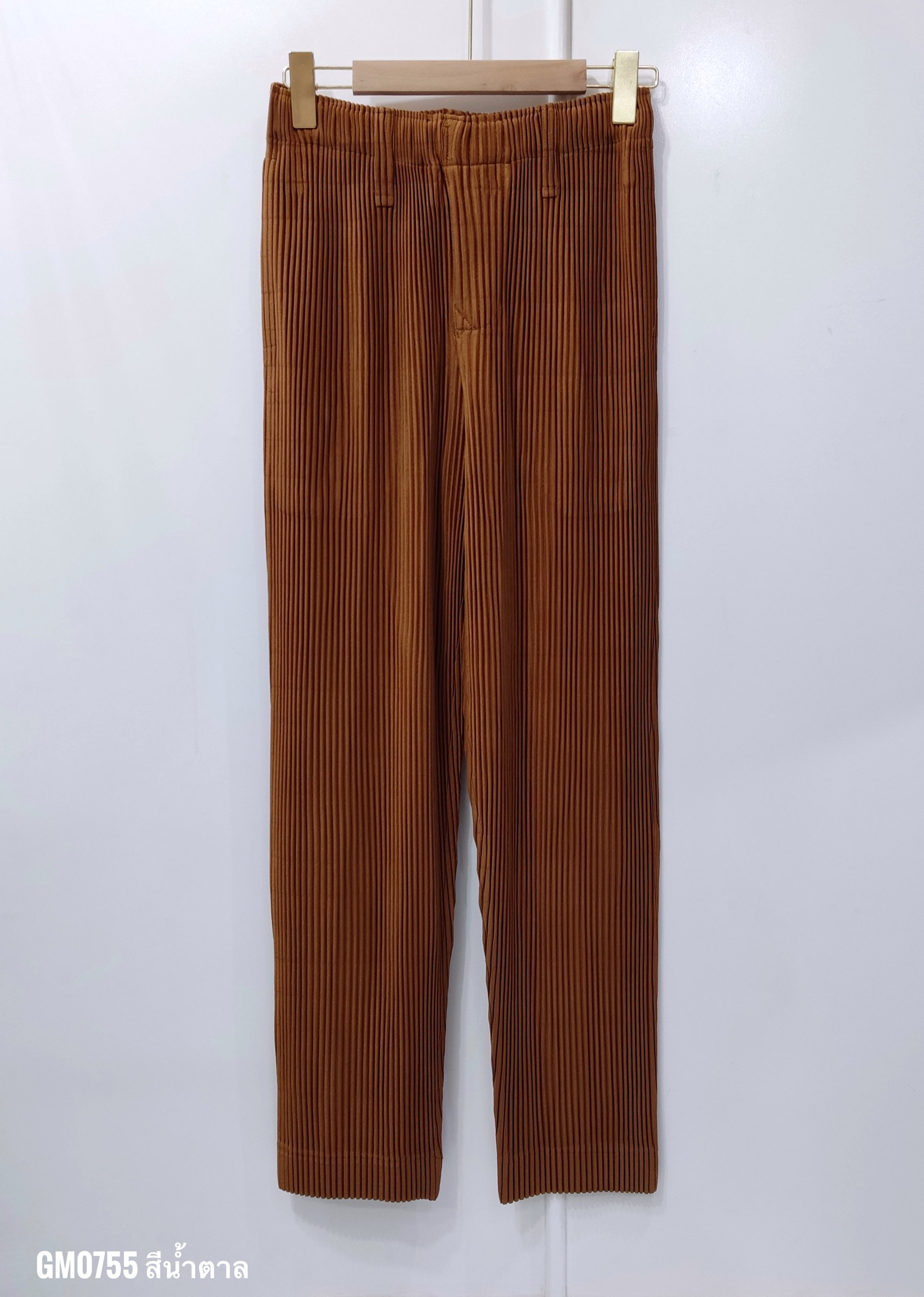 UNISEX ยาว 38 นิ้ว 2MUAY รุ่น GM0755 กางเกงอัดพลีท THICK STRAIGHT FIT PLEATED PANTS 4 สี FREE SIZE