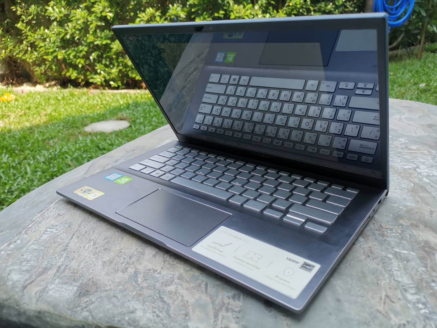 โน้ตบุ๊ค Notebook Asus Vivobook S14(i5-8265U/8GB/M.2 512GB)+Adapter+กระเป๋า ฝุ่นในจอ จอมี Bright