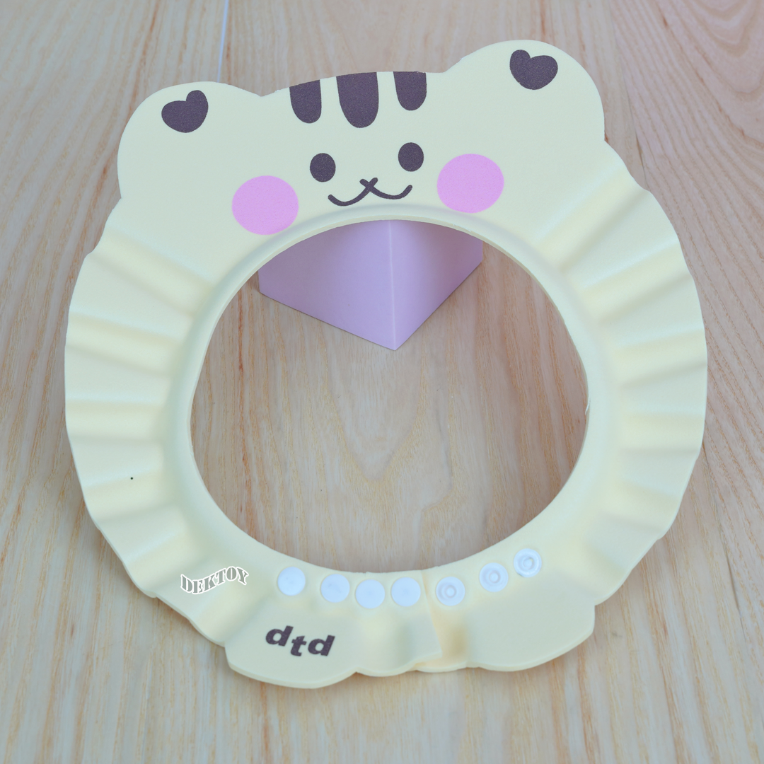 PAPABABY หมวกอาบน้ำเด็ก Shower Cap หมวกกันแชมพู รุ่นTCAT003 ใส่ตัดผมได้ หมวกกันน้ำเข้าตาเด็ก หมวกอาบน้ำเด็ก 6M+