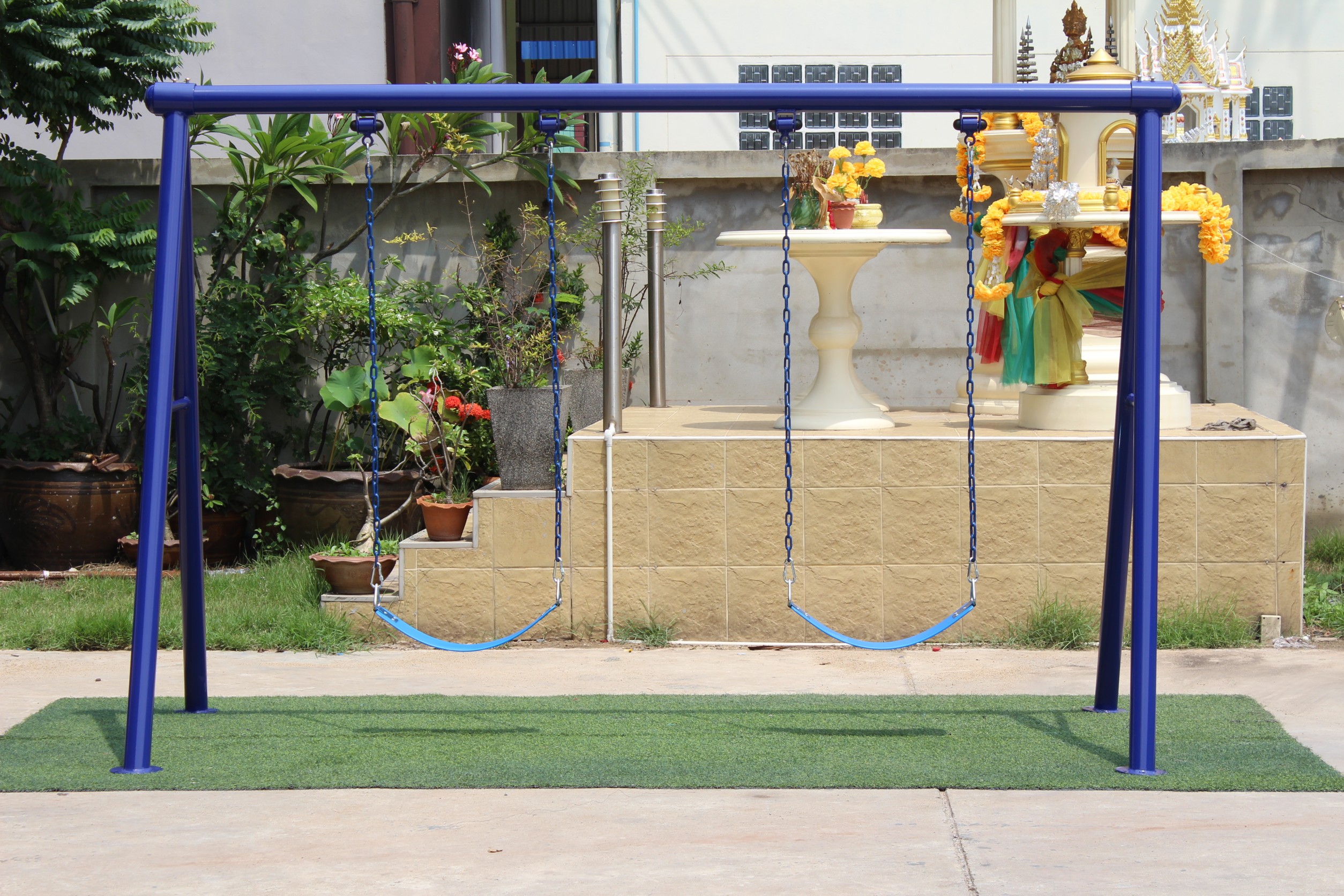 ชิงช้า2ที่นั่งโครงเหล็ก ชิงช้าเด็กโต เสาใหญ่ พร้อมส่ง, ชิงช้าเหล็ก ของเล่นสนาม, เครื่องเล่นสนามกลางแจ้ง พร้อมส่ง