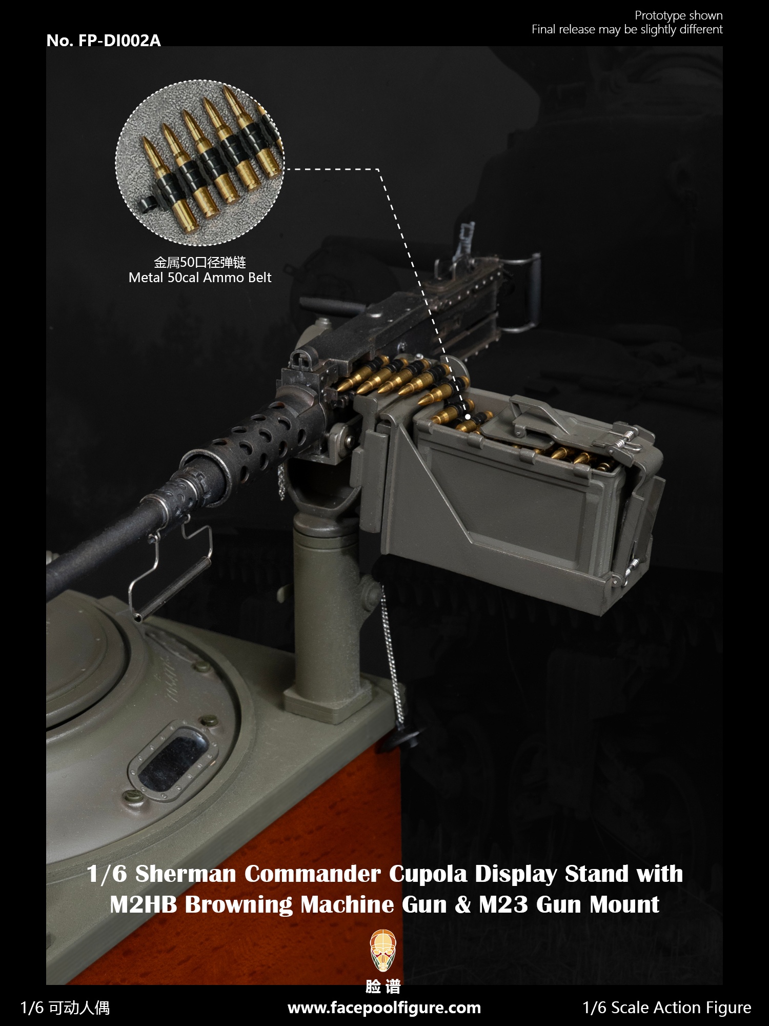 [พร้อมส่ง] Facepoolfigure FPDI002 1/6 : Sherman Commander Cupola Display Stand- FP-DI002A ครบชุดพร้อมลงสี （เซ็ท3ชิ้น : A+B+C ที่มีสติ๊กเกอร์A）