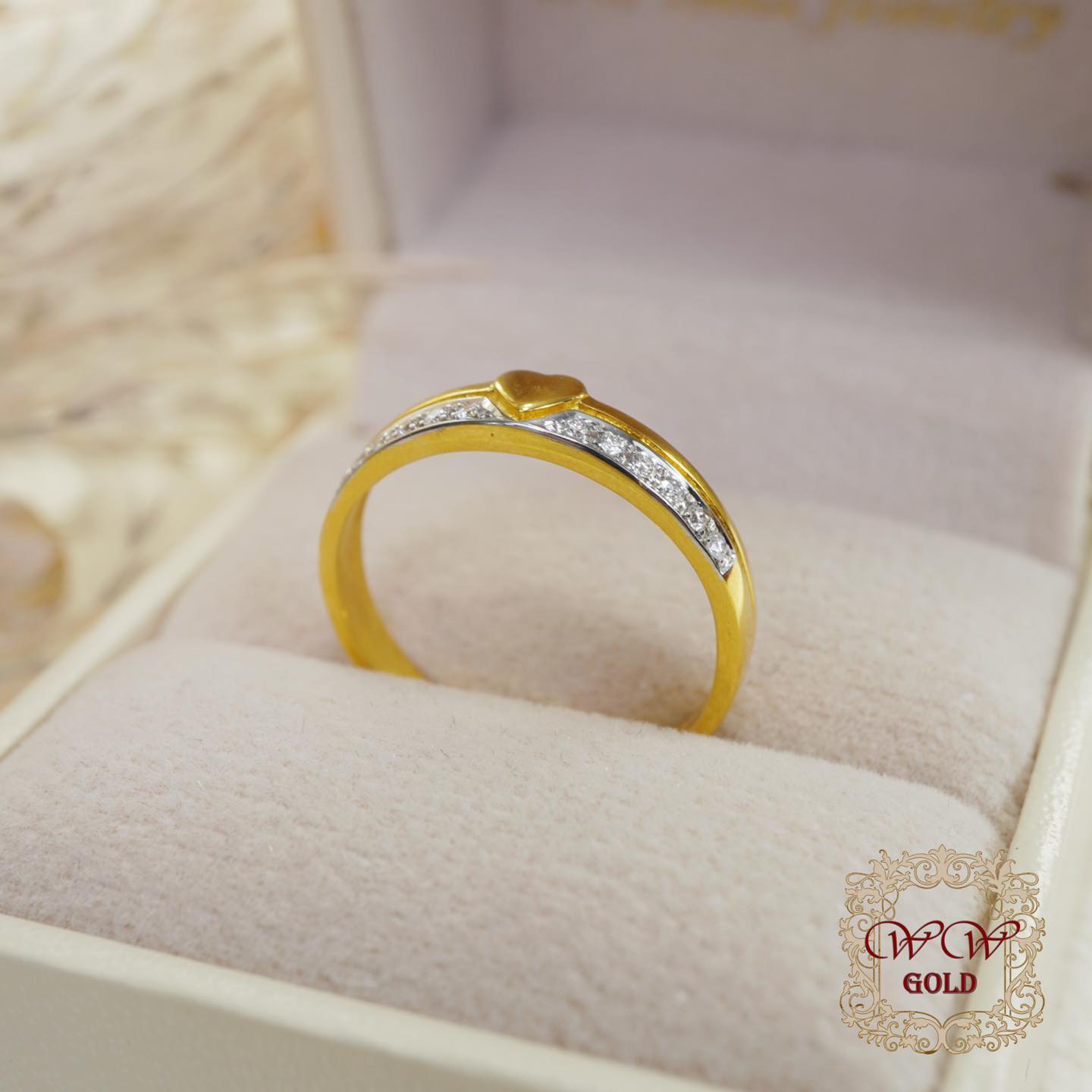 แหวนเพชรหัวใจ ขั้นทอง