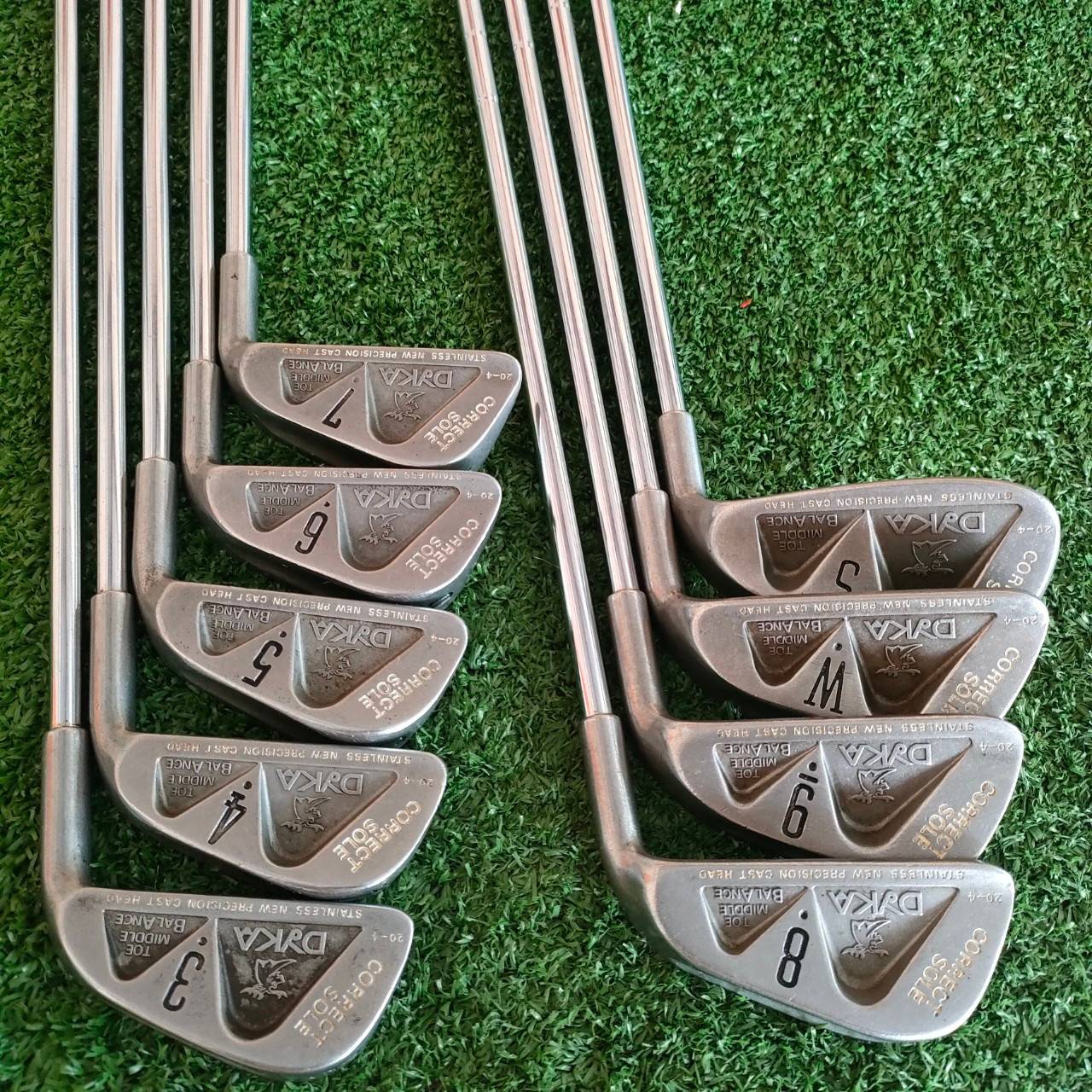 ชุดเหล็ก DYKA CORRECT SOLE มีเหล็ก 3-9 เเละ PW SW ก้านเหล็ก ** กริฟชุดนี้มีตำหนิ เสื่อมสภาพ ** เหล็กคมๆมันส์ๆตีไกล แม่นยำมาก!! ไม้กอล์ฟมือสอง ของแท้ BY NakaraLuxurious
