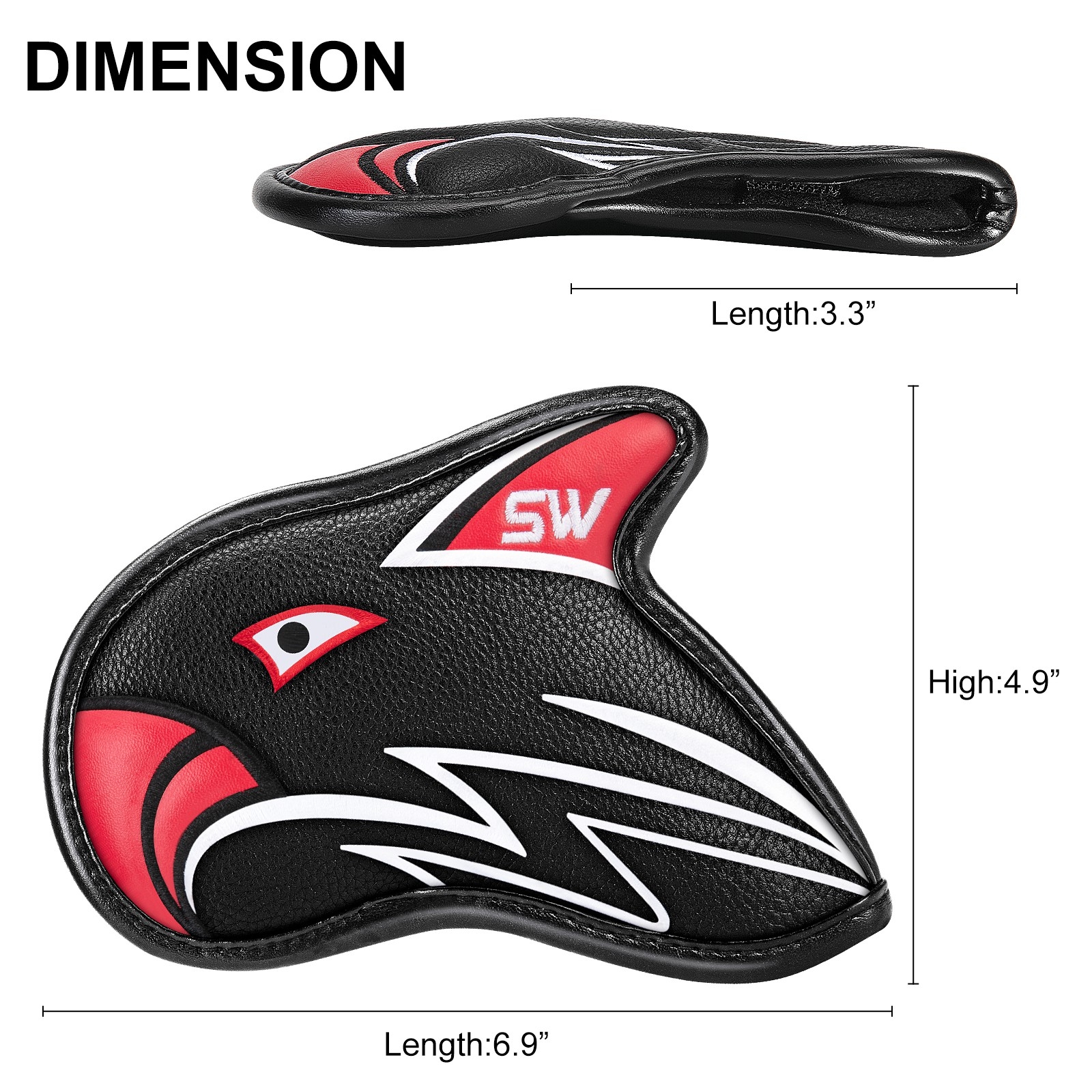 ปลอกหุ้มหัวไม้กอล์ฟ ปลอกหุ้มหัวไม้ชุดเหล็ก COVER IRONS SET EAGLE ( 1 เซ็ตมี 11 ชิ้น ) สีดำ