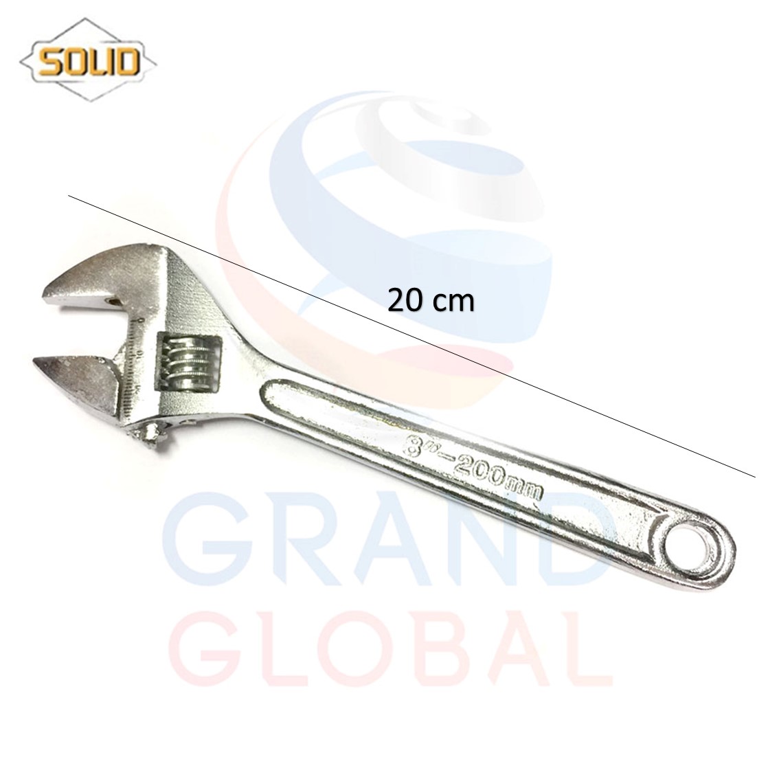 SOLID ประแจเลื่อน 8 นิ้ว ปากตาย ประแจ ไขควง ไขน๊อต อเนกประสงค์ ประแจไข ประแจขัน น็อต ปรับเลื่อนได้ ด้ามหล็ก 200 mm