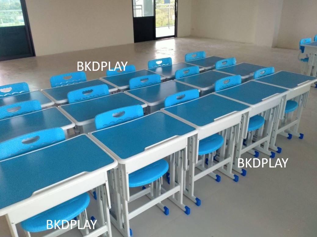 ชุดโต๊ะอนุบาล-ประถม ชุดโต๊เก้าอี้เรียนเดี่ยว ปรับระดับได้ ขาคู่ นักเรียนประถม, โต๊ะเรียนเดี่ยว โต๊ะนักเรียนประถม-มัธยม โต๊ะเขียนหนังสือ เฟอร์นิเจอร์เด็ก พร้อมส่ง