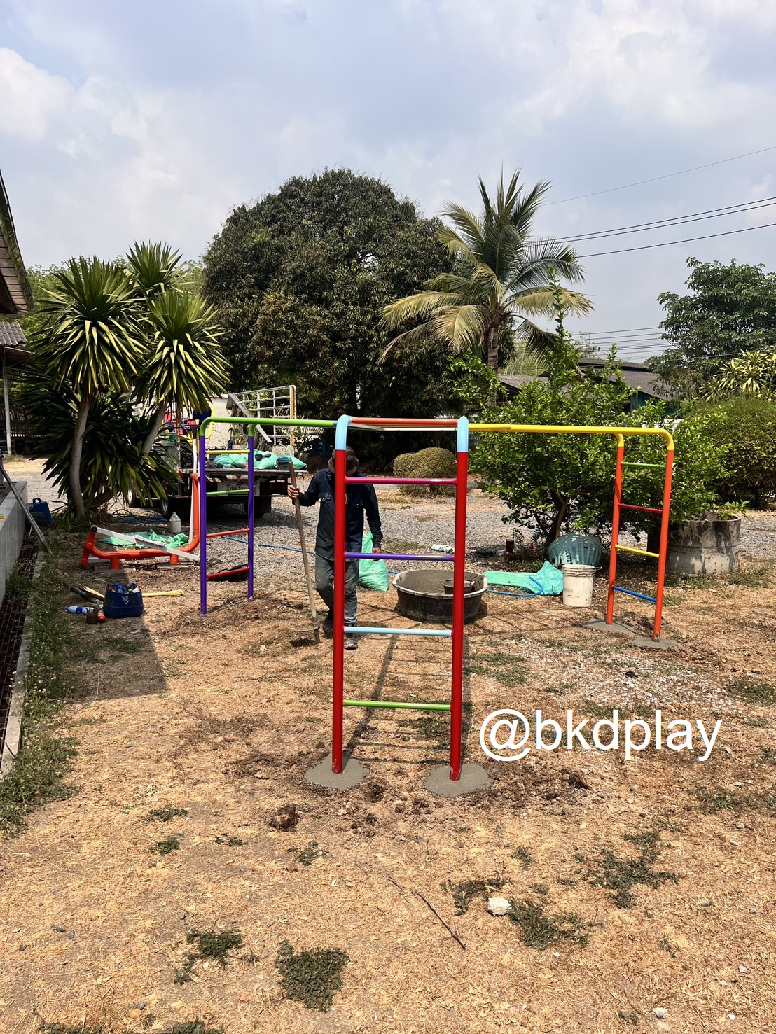 เครื่องเล่นสนามกลางแจ้ง เครื่องเล่นเหล็ก ปีนป่ายเด็ก บาร์ไต่ 3 ทาง Outdoor Playground, ราคาโรงงาน เพิ่มความสูง, ออกกำลังกายเด็ก