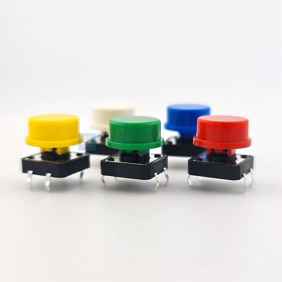 Round Cap Tact Switch Button Switch 5 colors 4 sets total 20 pcs 12X12X7.3