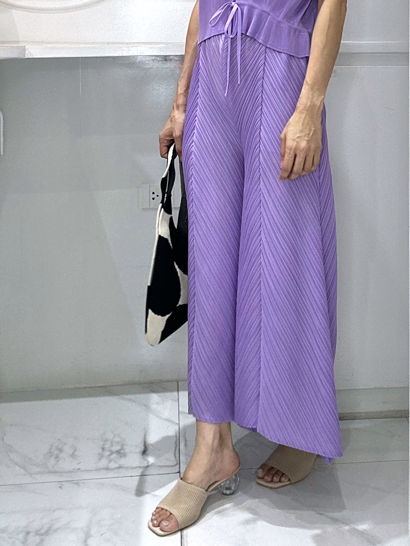 ปรับราคาลง20%!! ยาว 35 นิ้ว! 2MUAY รุ่น GJO1056 กางเกงพลีทคุณภาพ FLARE PLEATED PANTS 10 สี FREE SIZE