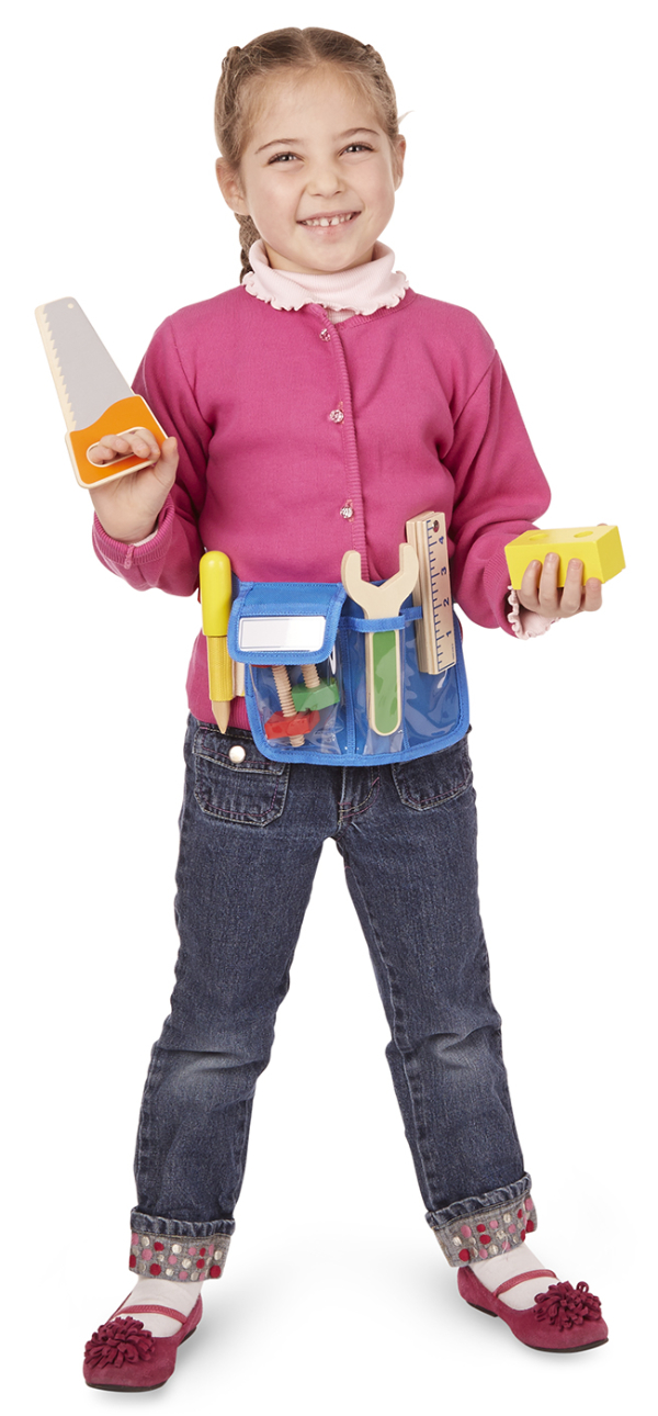 ชุดกระเป๋าเครื่องมือช่างแบบพกพา ส่งเสริมทักษะในเรื่องการนับ การเรียงลำดับ Deluxe Tool Belt Set Melissa&Doug, ของเล่นเสริมพัฒนาการ, ของเล่น