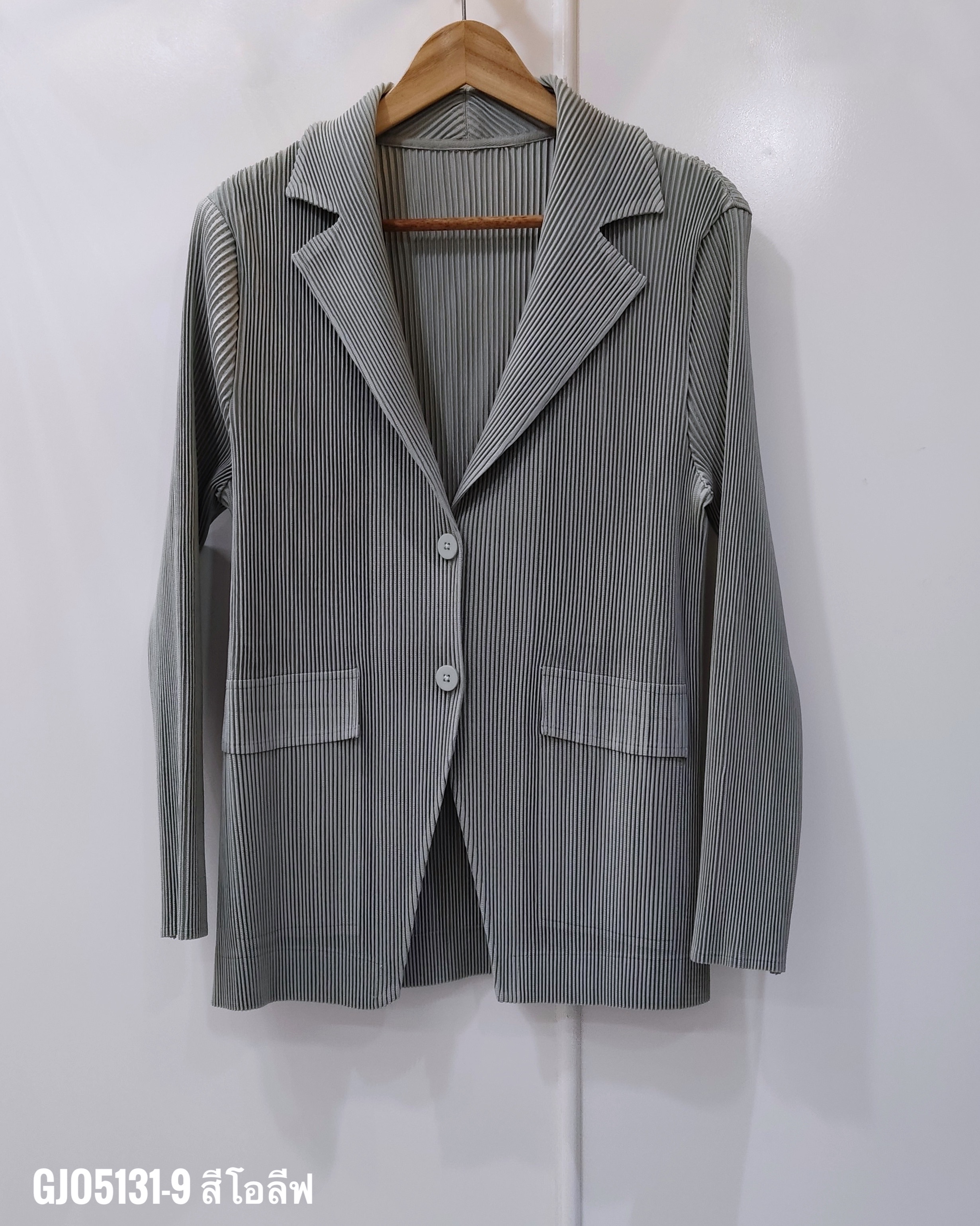 เพิ่มสีใหม่!! 2MUAY รุ่น GJO5131-9 เสื้อคลุมพลีทคุณภาพ THICK V NECK LONG SLEEVE PLEATED CARDIGAN 10 สี FREE SIZE