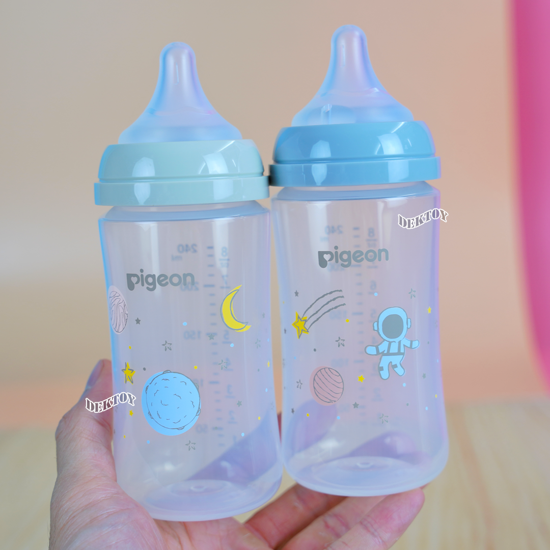 Pigeon พีเจ้น ขวดนมพีเจ้น PPคอกว้าง สีขาวขุ่น รุ่น GALAXY 8ออนซ์ แพค3ขวด
