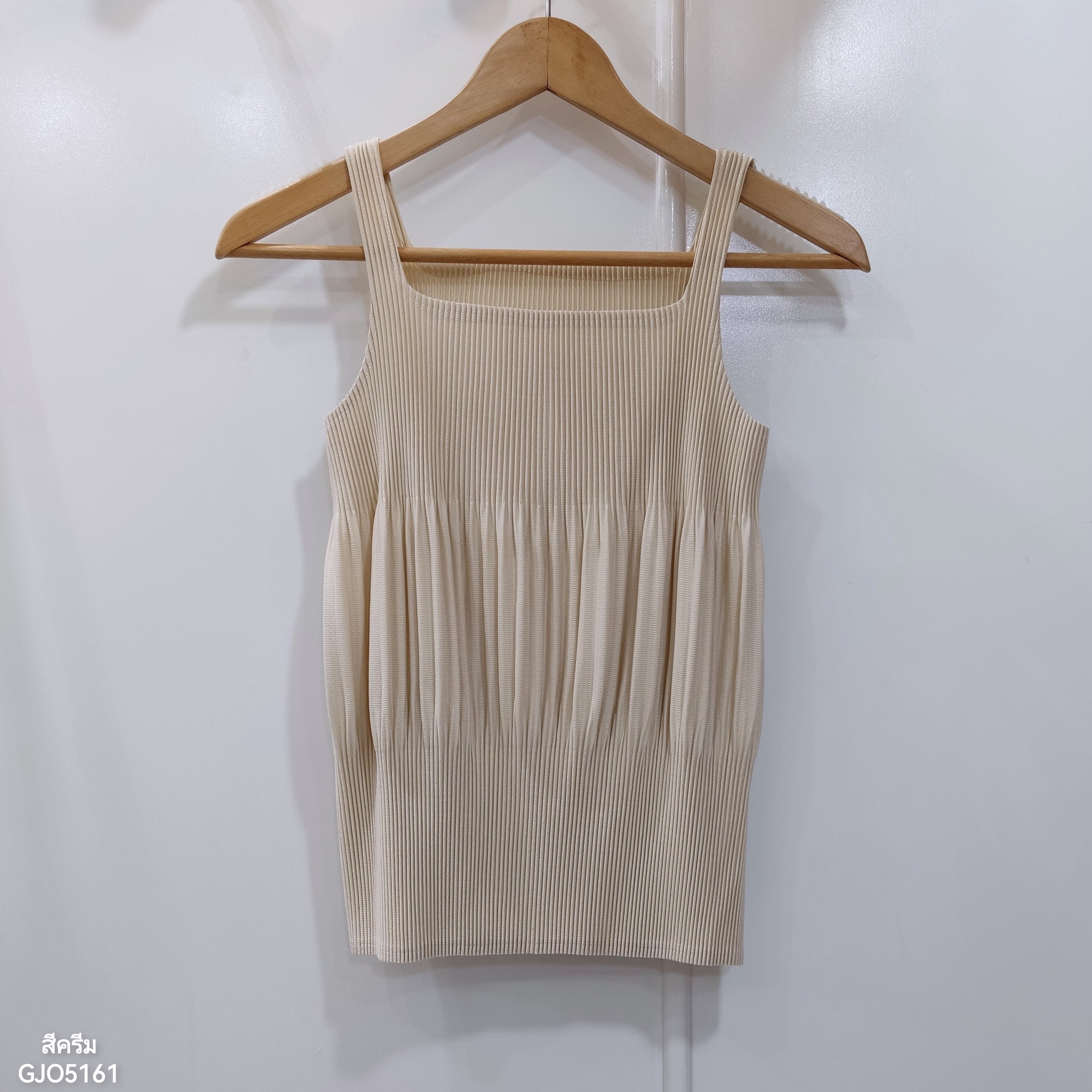 ปรับราคาลง20%!! 2MUAY GJO5161 เสื้อพลีทคุณภาพ THICK SQUARE NECK PLEATED TANK TOP 14 สี FREE SIZE