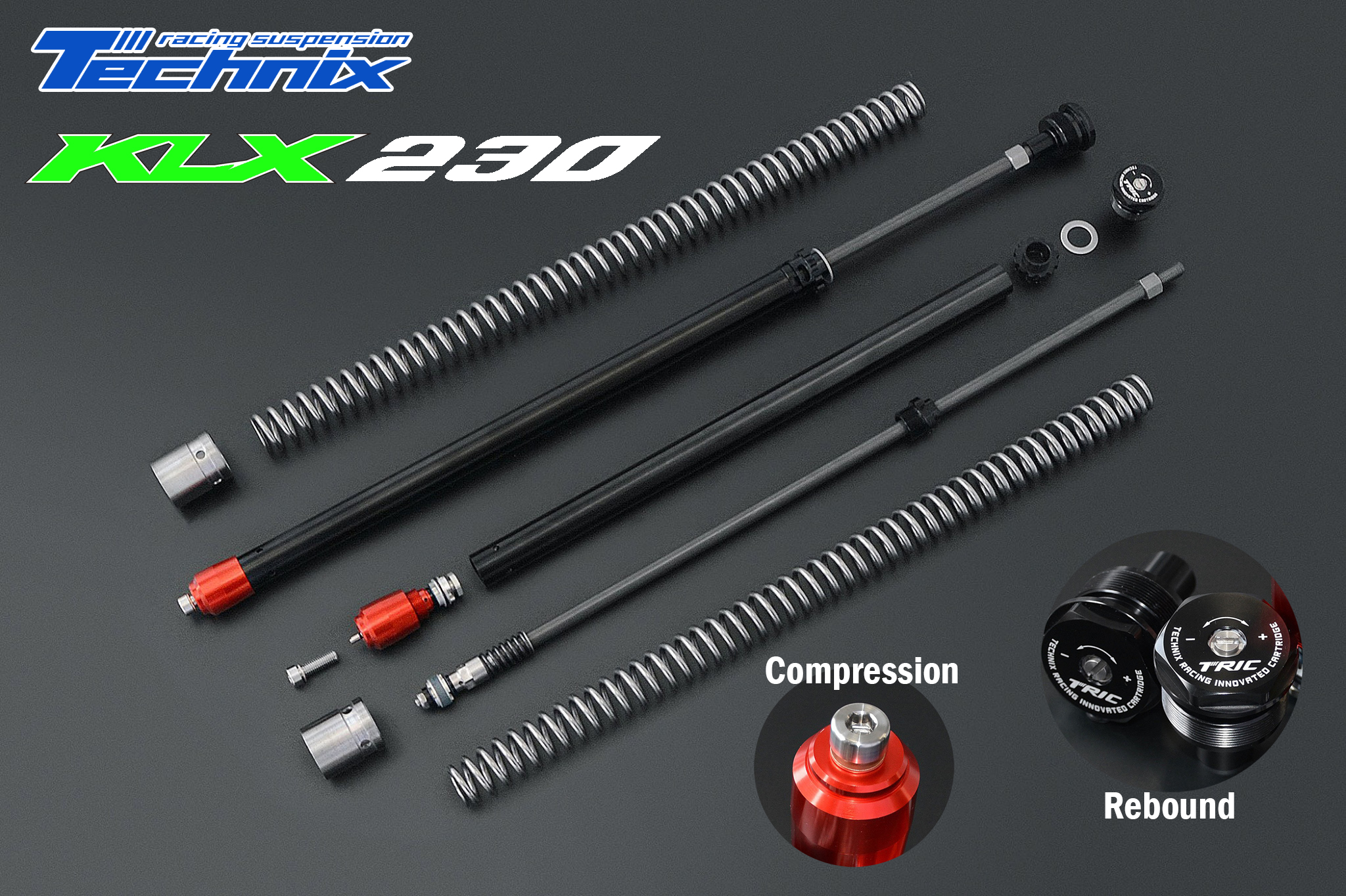 ชุดแต่งโช้คหน้า TGR TRIC COMP KIT (Enduro/Motard) KLX230R (ตัวธรรมดาใส่ได้ โช้คจะกลายเป็นตัว R)