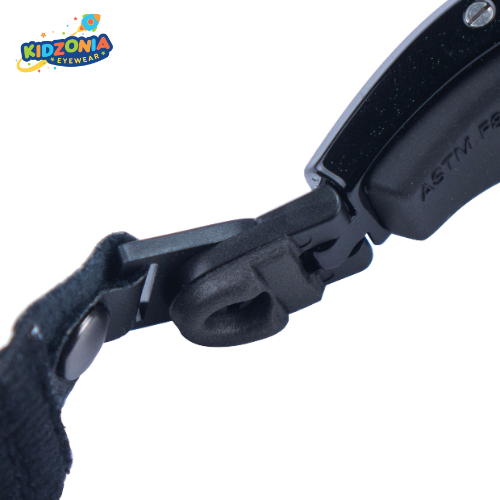 Progear Eyeguard แว่นกีฬาสำหรับเด็ก EG-1011 Col.1 Shiny Metallic Black แบบสายรัด อายุ 6-10 ปี