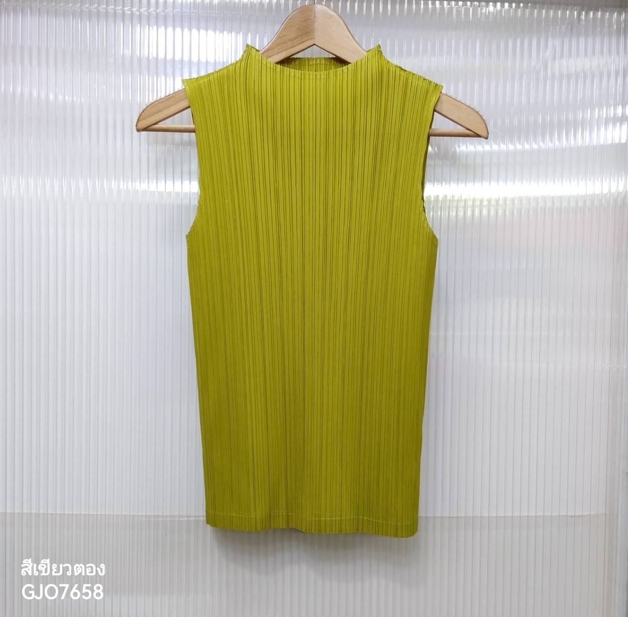 2MUAY BASIC รุ่น GJO7658 BASIC HIGH NECK PLEATED TOP เสื้ออัดพลีทงานคุณภาพ 22สี FREE SIZE
