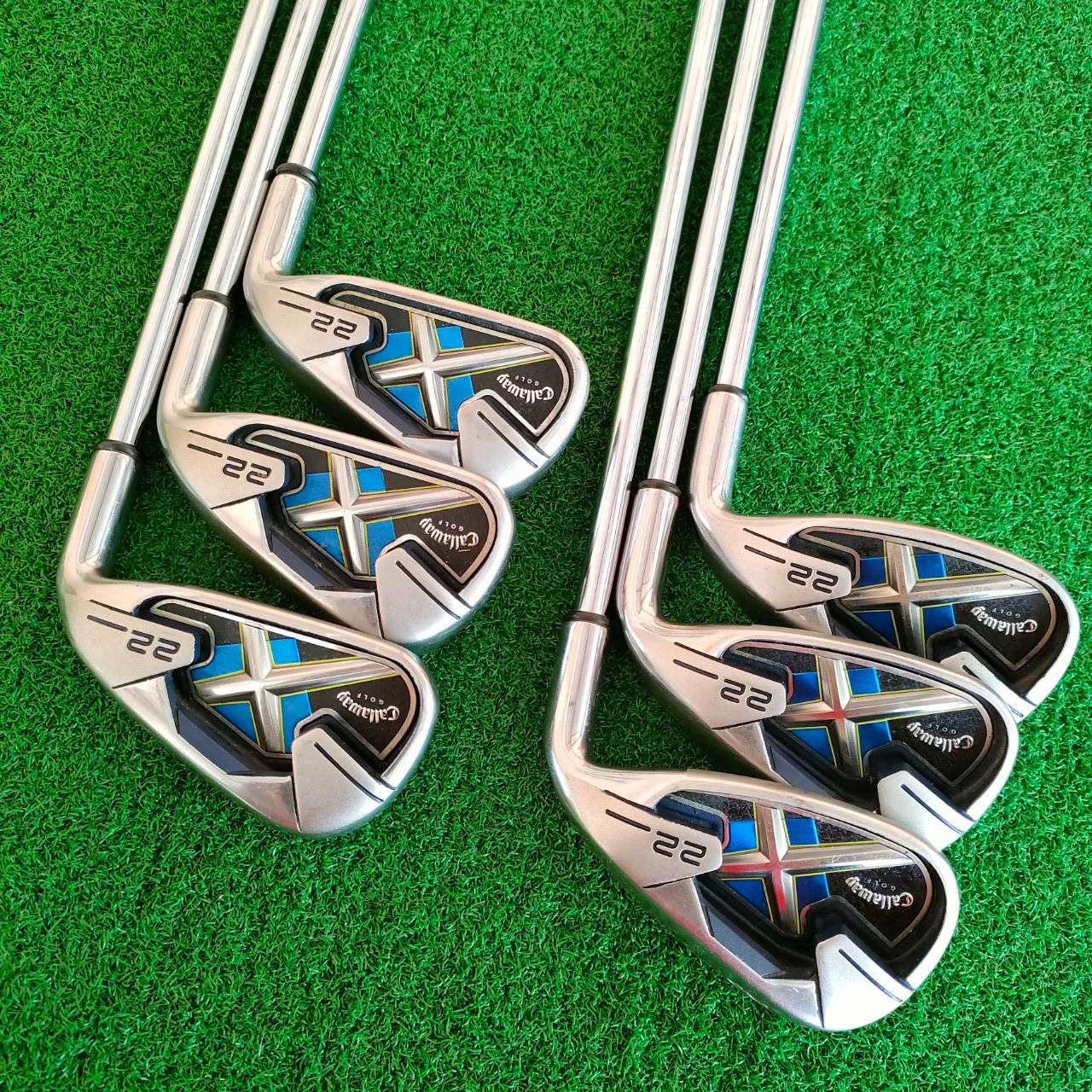 ชุดเหล็ก CALLAWAY X22 มีเหล็ก 5-9 PW ก้าน N.S.PRO 950 GH สภาพสวย สติ๊กเกอร์ที่ก้านอยู่ครบ ตีง่าย ก้านเหล็กเบา คุณภาพสูงครับ