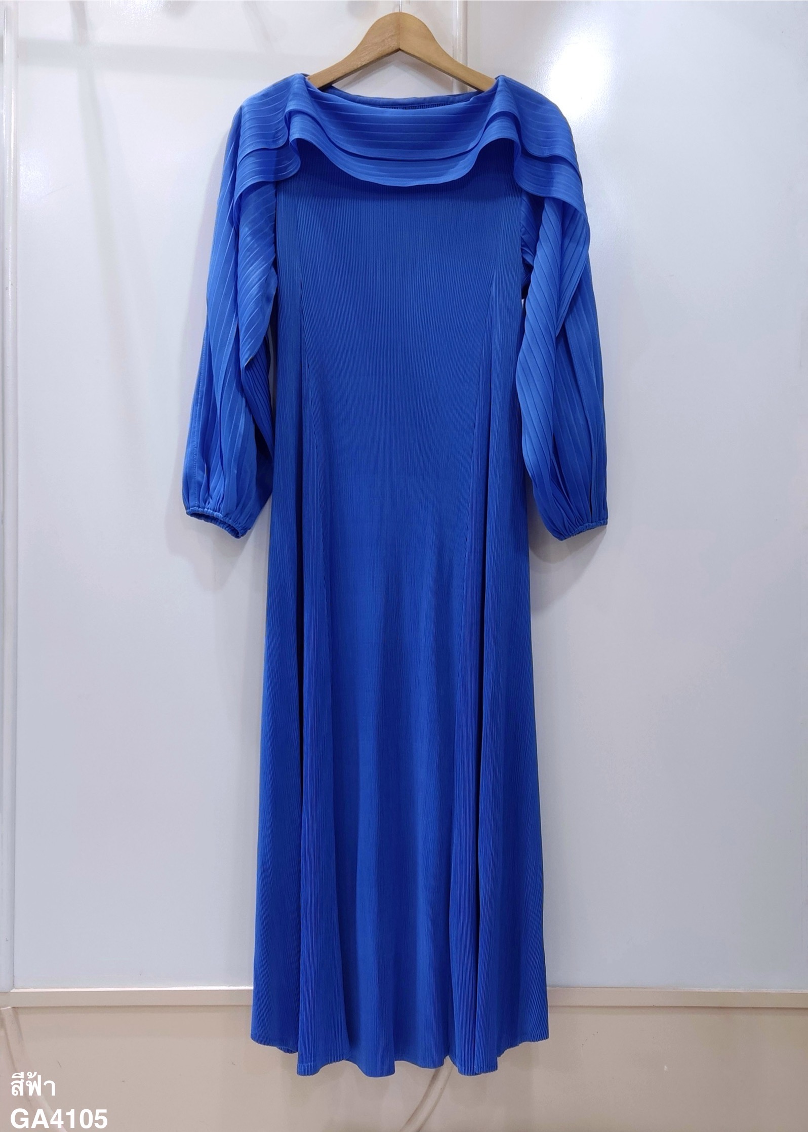 2MUAY รุ่น GA4105 เดรสพลีทคุณภาพ LAYER SLEEVE PLEATED DRESS 10 สี FREE SIZE