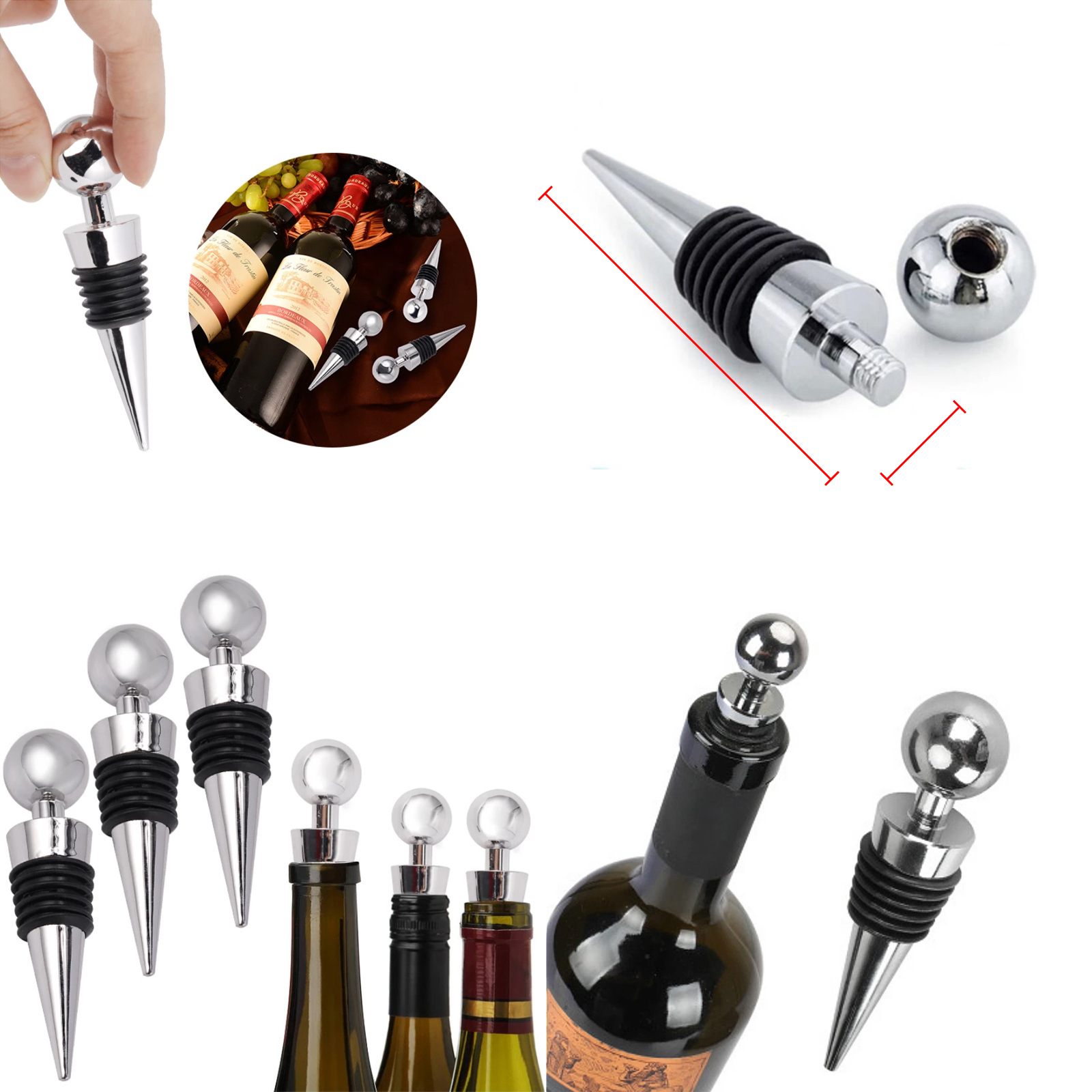 🔥Sale ลดราคา🔥 จุกปิดขวด มีหลายรุ่น รูปหมวก(1ชิ้น) / ฝาจีบ(6ชิ้น) ปิดขวดไวน์ เบียร์ น้ำอัดลม ซิลิโคลนอย่างดี ไม่ทำให้เสียรสชาติ