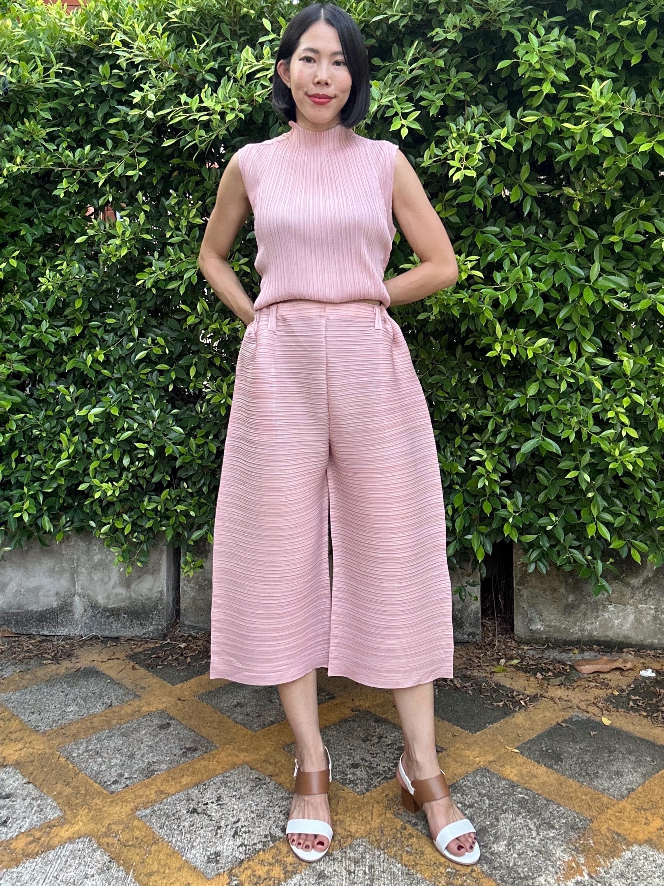 ยาว 32นิ้ว!! 2MUAY รุ่น GJO1134 กางเกงพลีทคุณภาพ CROPPED WIDE LEG PLEATED PANTS 12 สี FREE SIZE