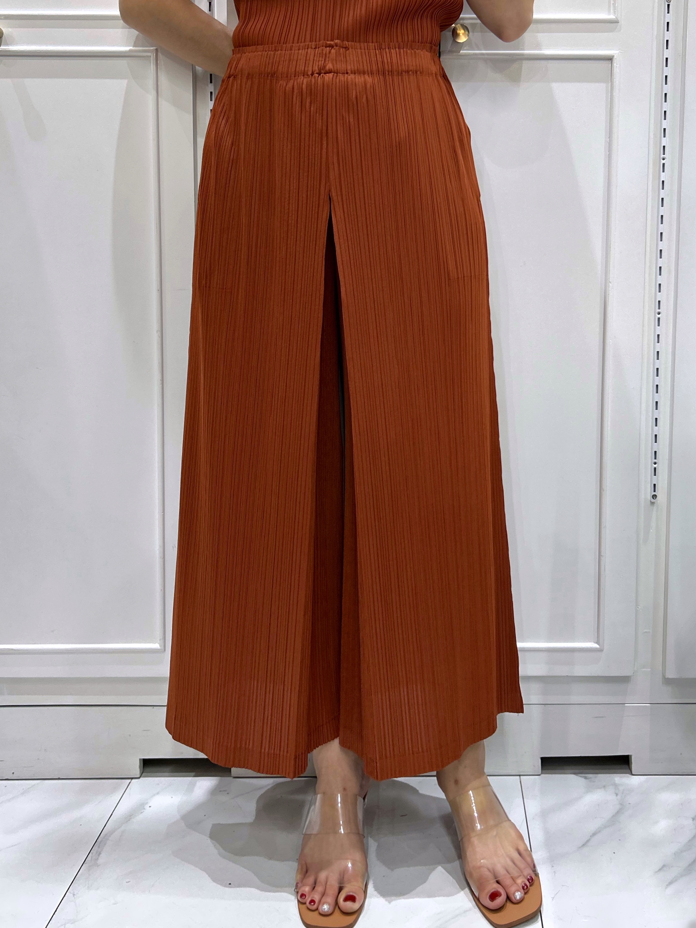 ปรับราคาลง20%!! ยาว 35นิ้ว!! 2MUAY รุ่น GJO11080 กางเกงอัดพลีท CULOTTE WIDE LEG PLEATED PANTS 8 สี FREE SIZE